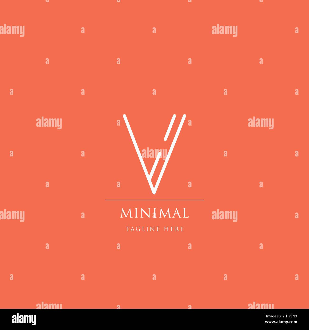 Design ispiranti per le aziende a partire dalle lettere iniziali dell'icona del logo V. Illustrazione Vettoriale