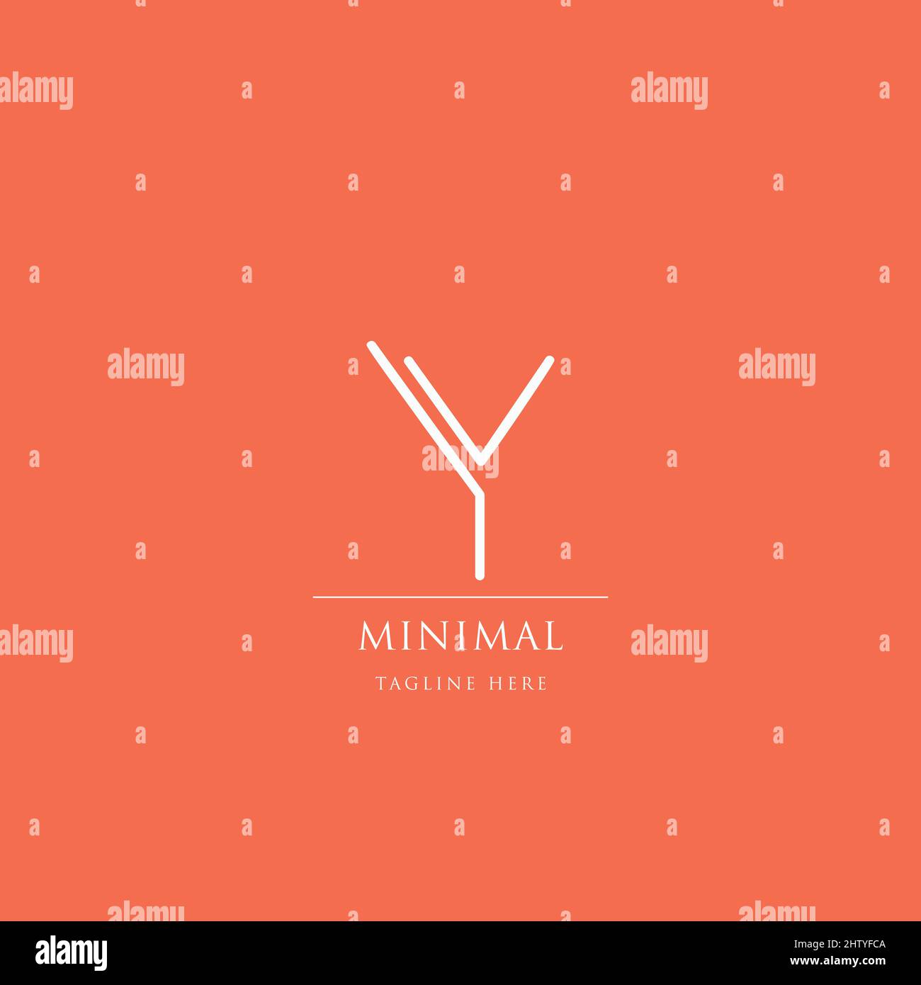Disegni ispiranti del marchio per le aziende dalle lettere iniziali dell'icona del marchio di Y. Illustrazione Vettoriale