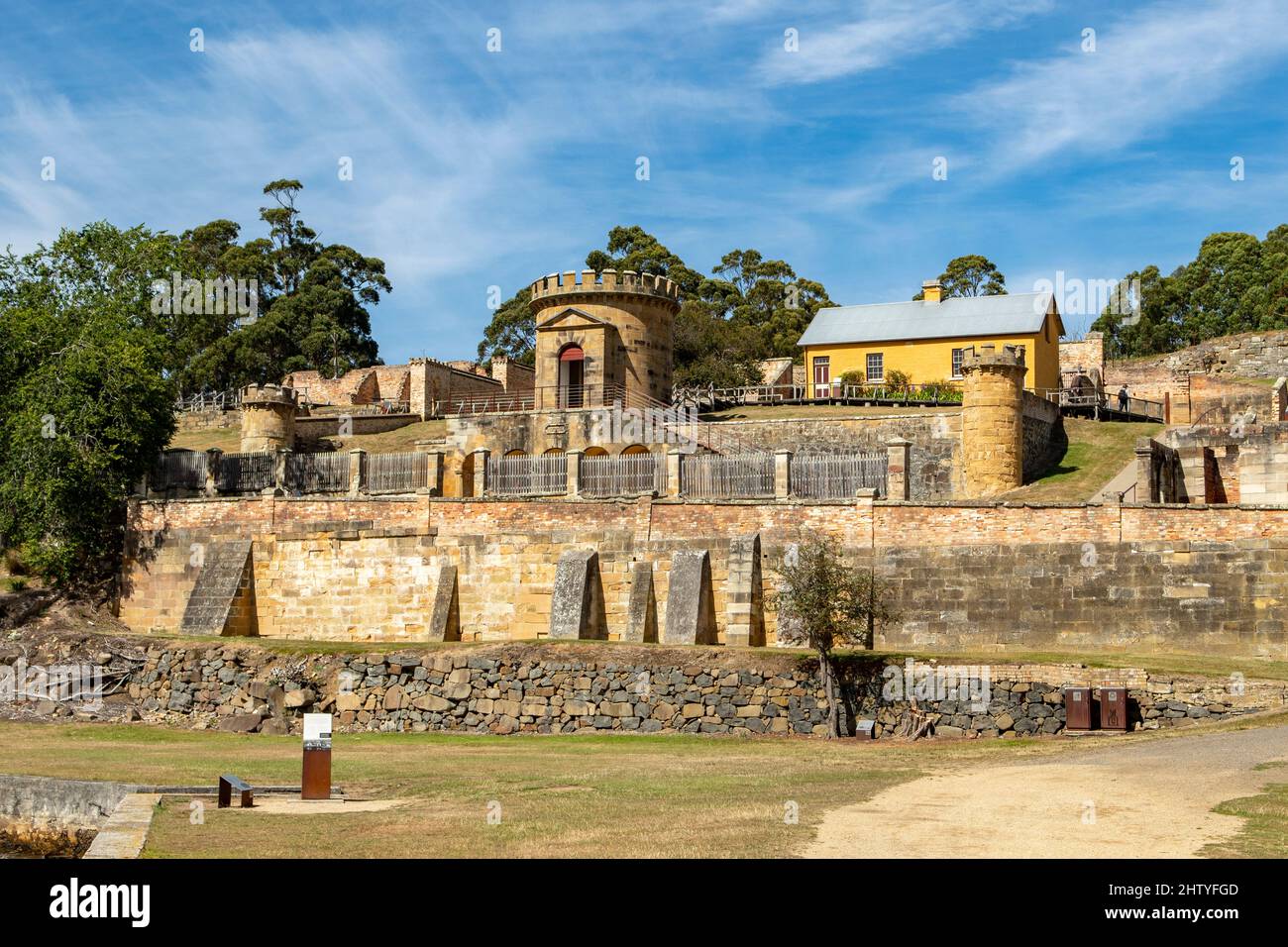 Officers'Area, Convict Settlement, Port Arthur, Tasmania, Australia Foto Stock