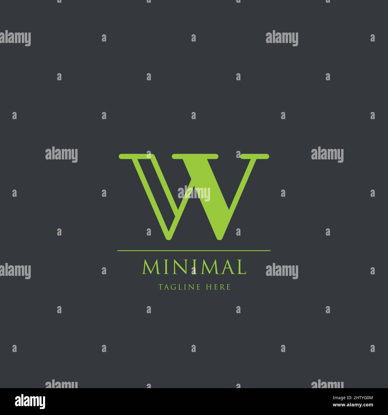 Modello di disegno con icona del logo lettera W. Illustrazione Vettoriale