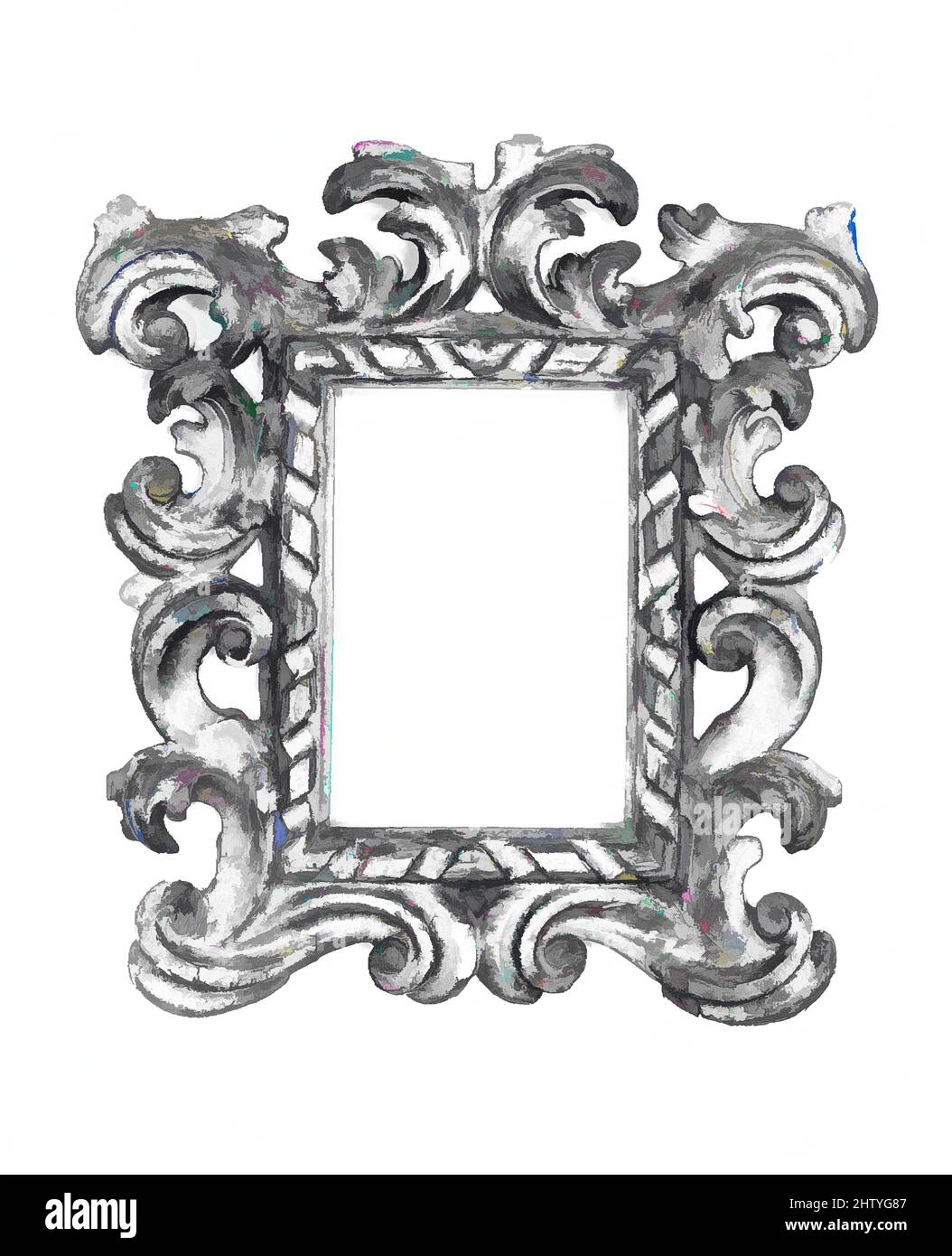 Arte ispirata a Cauliculi Frame, inizio 18th secolo, Italiano, Bologna, Pioppo, 32 x 29, 15,7 x 10,5, 17 x 11,6 cm., Cornici, opere classiche modernizzate da Artotop con un tocco di modernità. Forme, colore e valore, impatto visivo accattivante sulle emozioni artistiche attraverso la libertà delle opere d'arte in modo contemporaneo. Un messaggio senza tempo che persegue una nuova direzione selvaggiamente creativa. Artisti che si rivolgono al supporto digitale e creano l'NFT Artotop Foto Stock