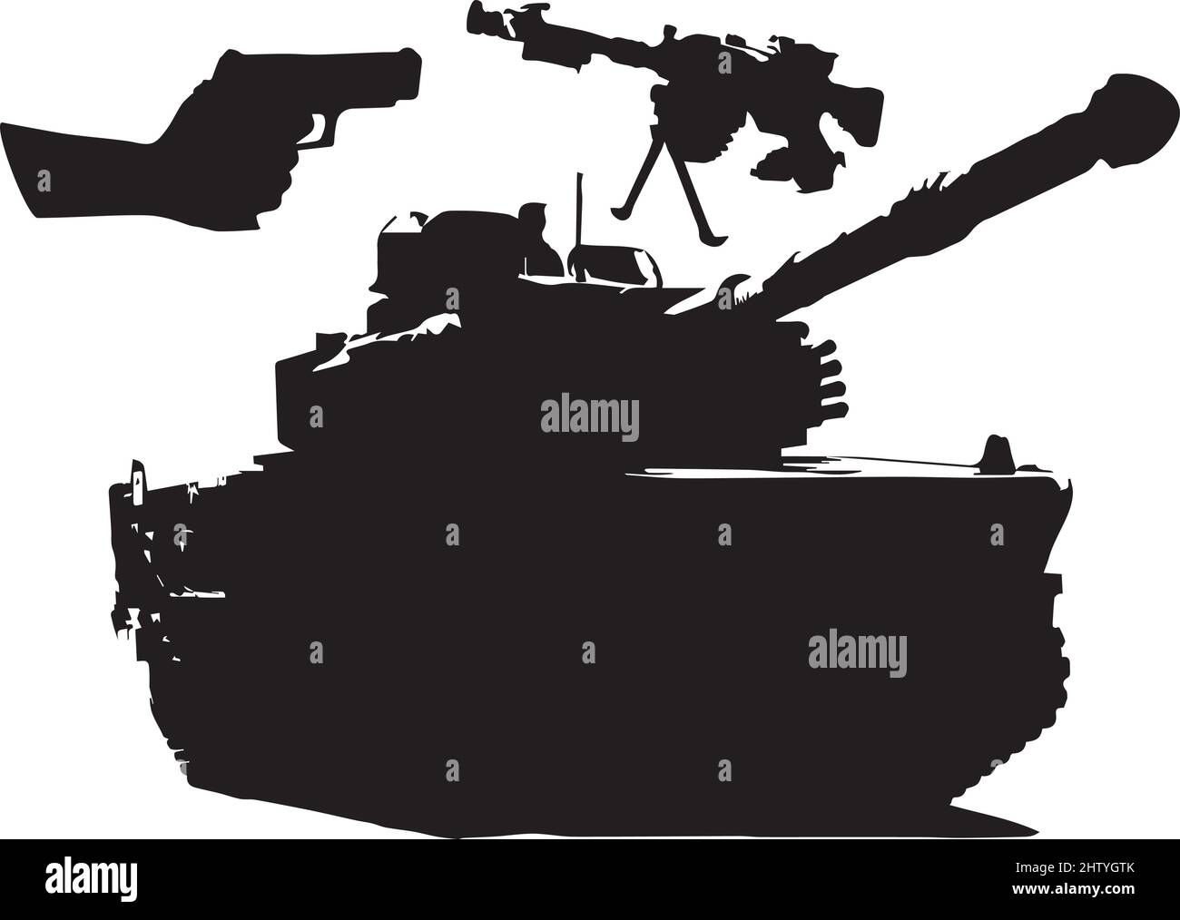 carri armati e sparare attrezzature da guerra, il vettore può essere utilizzato per il web, la raccolta e più Illustrazione Vettoriale