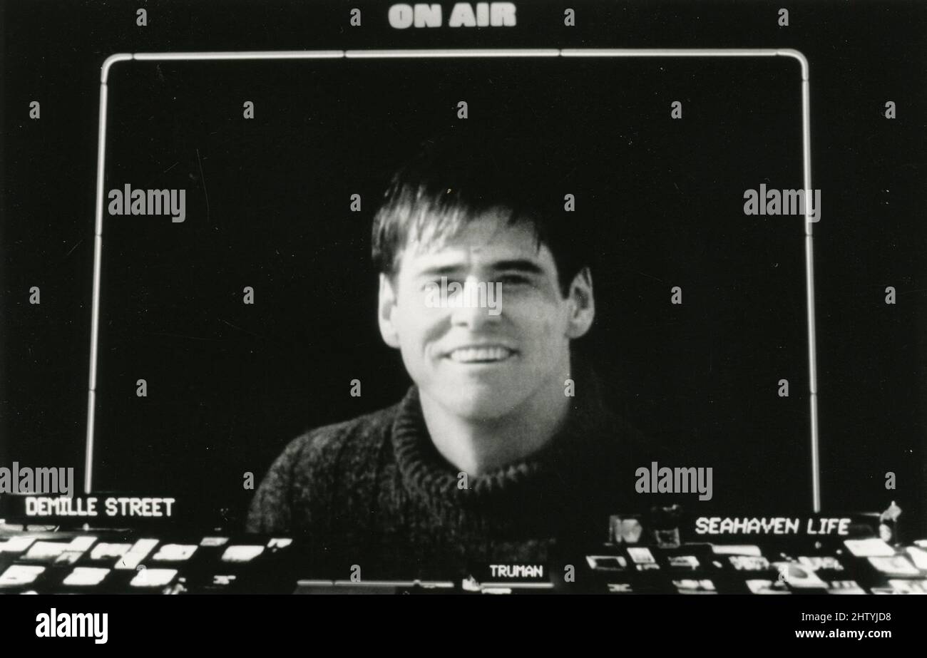 L'attore americano Jim Carey nel film The Truman Show, USA 1998 Foto Stock