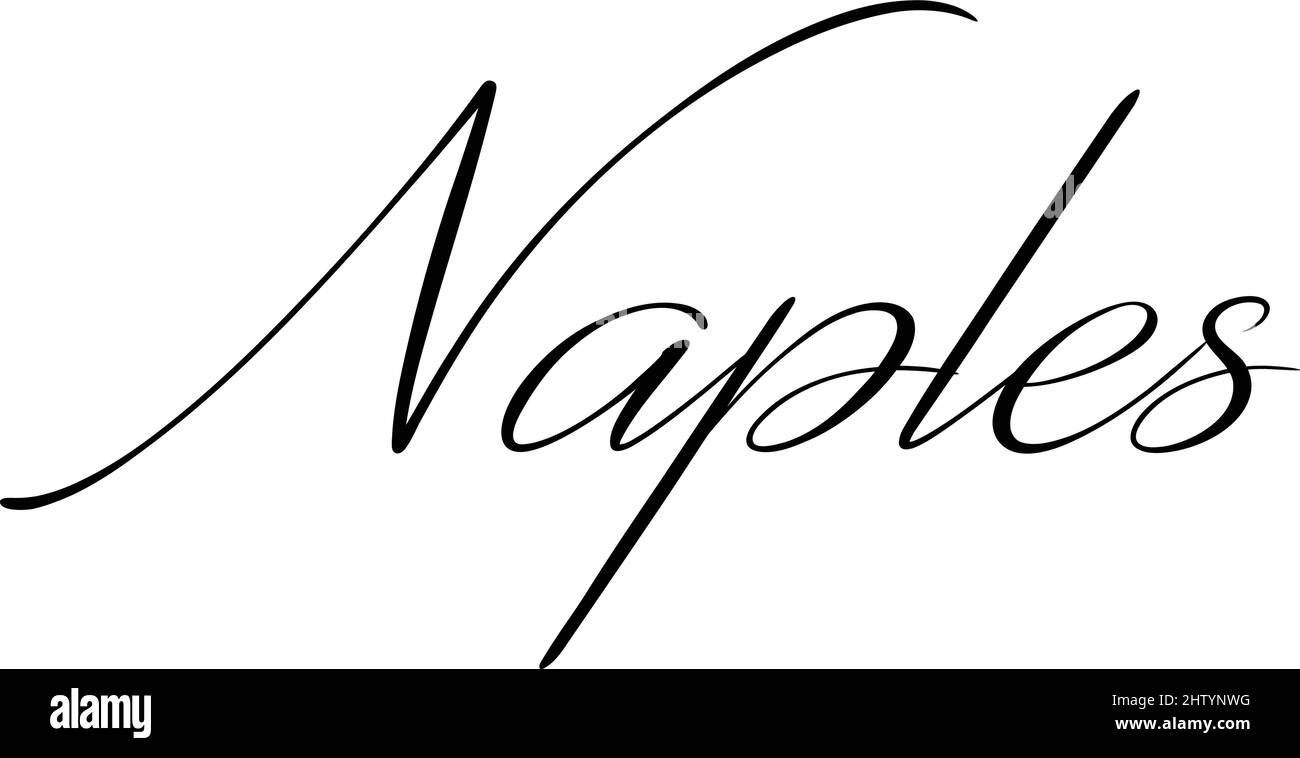 Simbolo di testo di Napoli su sfondo bianco Illustrazione Vettoriale