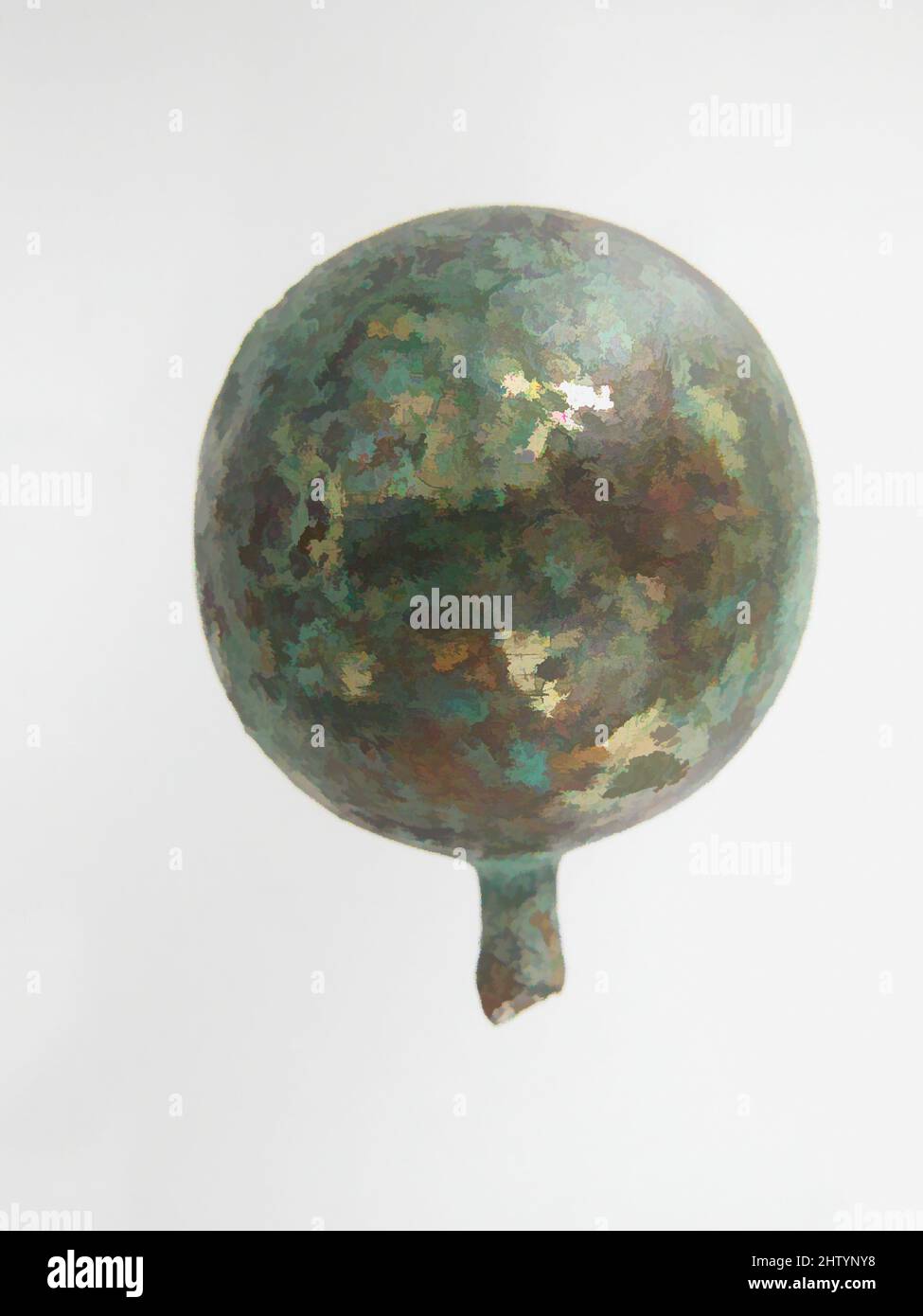 Art Inspired by Knob of Hairpin, 100–500, in lega di rame dorato, colore romano, tuta: 1 1/8 x 7/8 poll. (2,8 x 2,2 cm), in lega di rame metallizzato, opere classiche modernizzate da Artotop con un tocco di modernità. Forme, colore e valore, impatto visivo accattivante sulle emozioni artistiche attraverso la libertà delle opere d'arte in modo contemporaneo. Un messaggio senza tempo che persegue una nuova direzione selvaggiamente creativa. Artisti che si rivolgono al supporto digitale e creano l'NFT Artotop Foto Stock