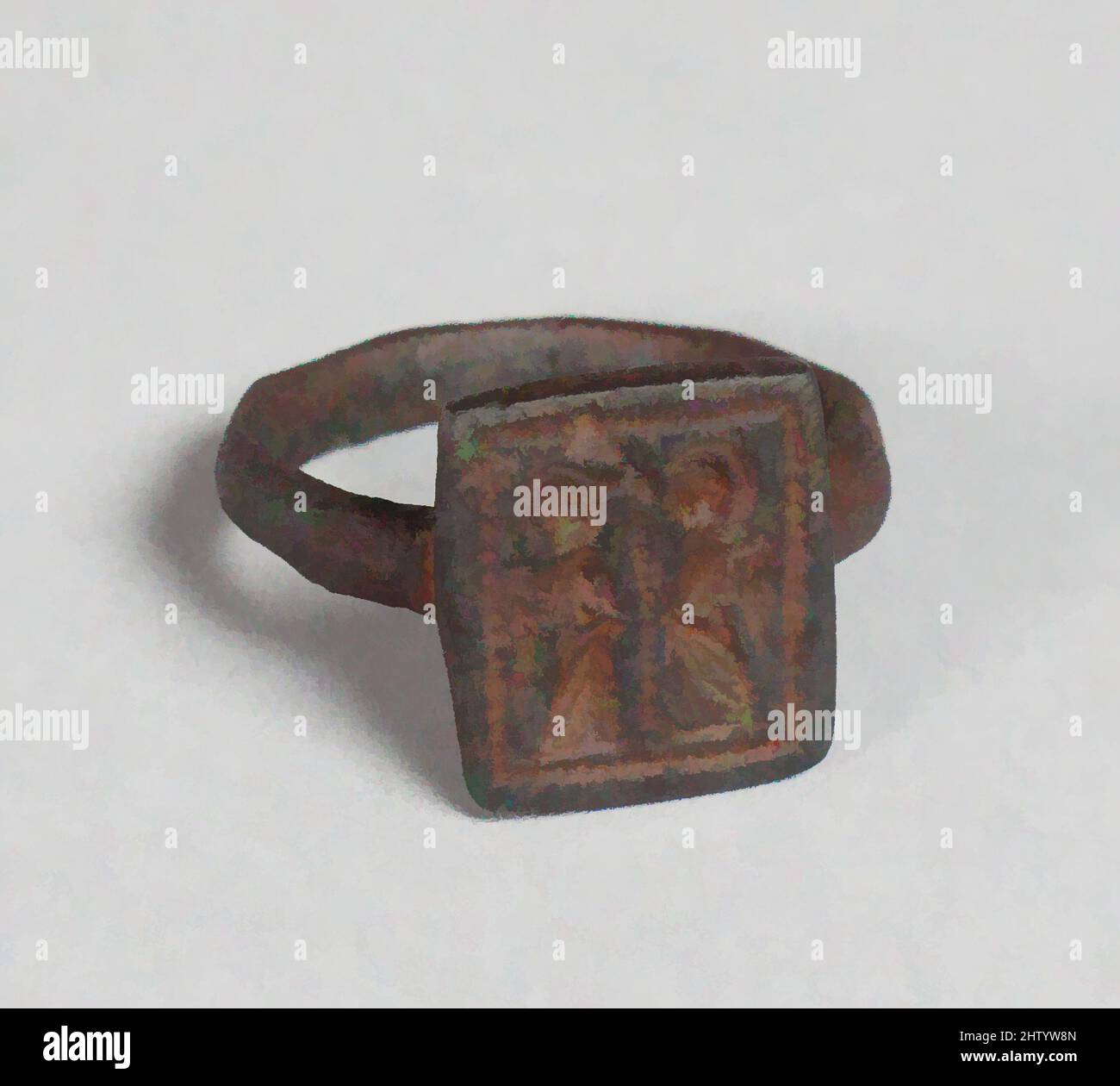 Arte ispirata da Signet Ring, 12th–13th secolo, europeo, ferro, 1 1/8, H. 1 3/16, ferro metallizzato, opere classiche modernizzate da Artotop con un tuffo di modernità. Forme, colore e valore, impatto visivo accattivante sulle emozioni artistiche attraverso la libertà delle opere d'arte in modo contemporaneo. Un messaggio senza tempo che persegue una nuova direzione selvaggiamente creativa. Artisti che si rivolgono al supporto digitale e creano l'NFT Artotop Foto Stock