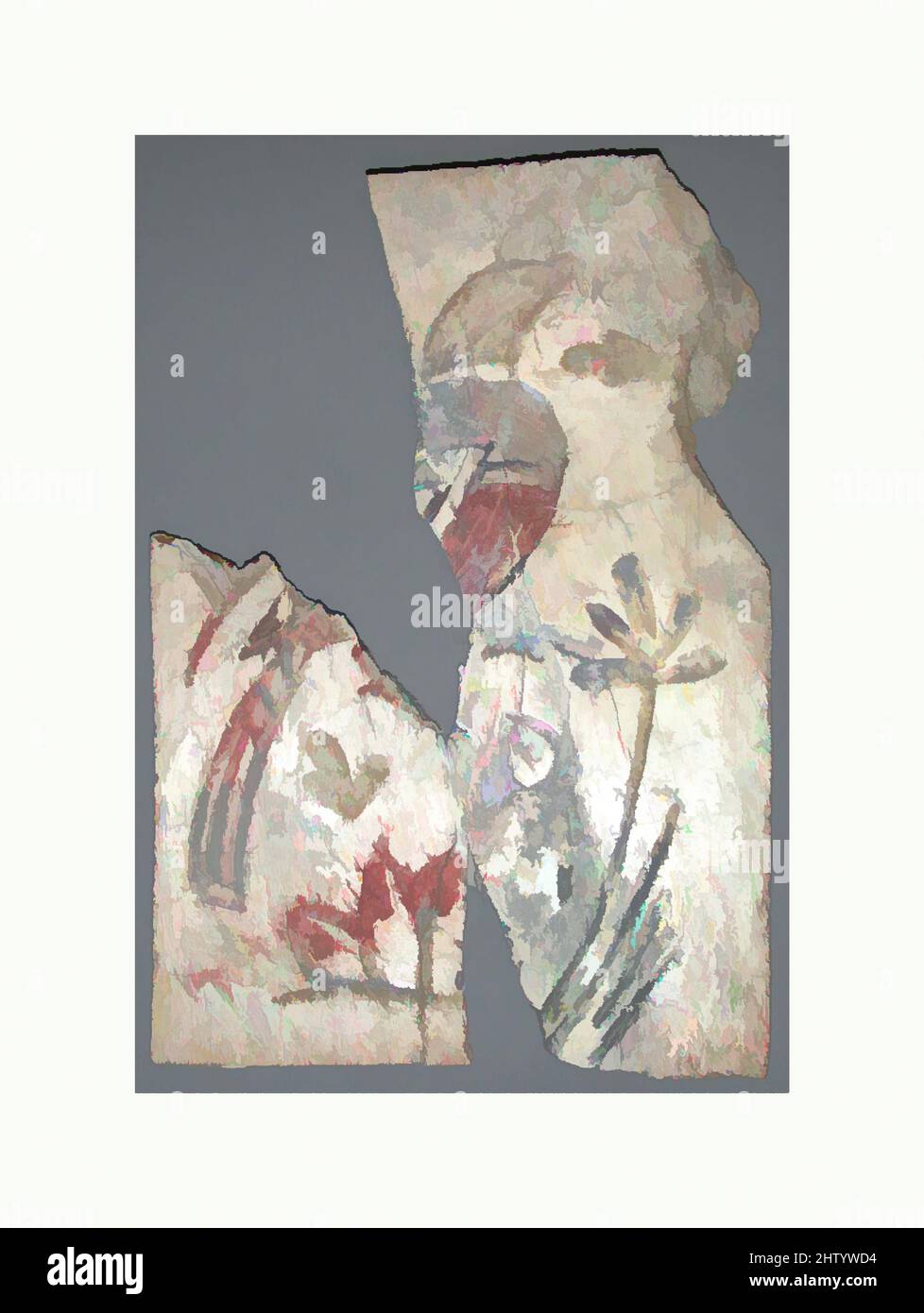Arte ispirata dalla targa di una scrigno con un uccello, 4th–5th secolo, fatta in Egitto bizantino, copta, osso con policromia, totale: 2 7/8 x 2 x 1/8 pollici. (7,3 x 5,1 x 0,3 cm), avorio-osso, placche di osso sono stati usati per decorare i divani, le cassettiere ed altri mobili. Alcuni sono stati scolpiti in rilievo, opere classiche modernizzate da Artotop con un tuffo di modernità. Forme, colore e valore, impatto visivo accattivante sulle emozioni artistiche attraverso la libertà delle opere d'arte in modo contemporaneo. Un messaggio senza tempo che persegue una nuova direzione selvaggiamente creativa. Artisti che si rivolgono al supporto digitale e creano l'NFT Artotop Foto Stock