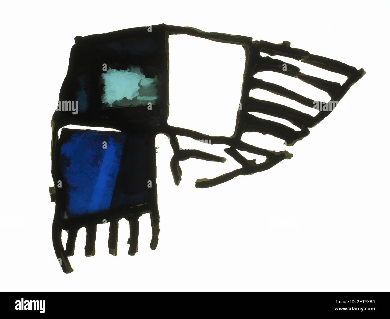Arte ispirata da Glass Fragment, 15th secolo, inglese, vetro di Pot Metal, alcuni pezzi che mostrano tracce di vernice, totale: 7 1/16 x 4 15/16 poll. (18 x 12,5 cm), vetrate, opere classiche modernizzate da Artotop con un tocco di modernità. Forme, colore e valore, impatto visivo accattivante sulle emozioni artistiche attraverso la libertà delle opere d'arte in modo contemporaneo. Un messaggio senza tempo che persegue una nuova direzione selvaggiamente creativa. Artisti che si rivolgono al supporto digitale e creano l'NFT Artotop Foto Stock