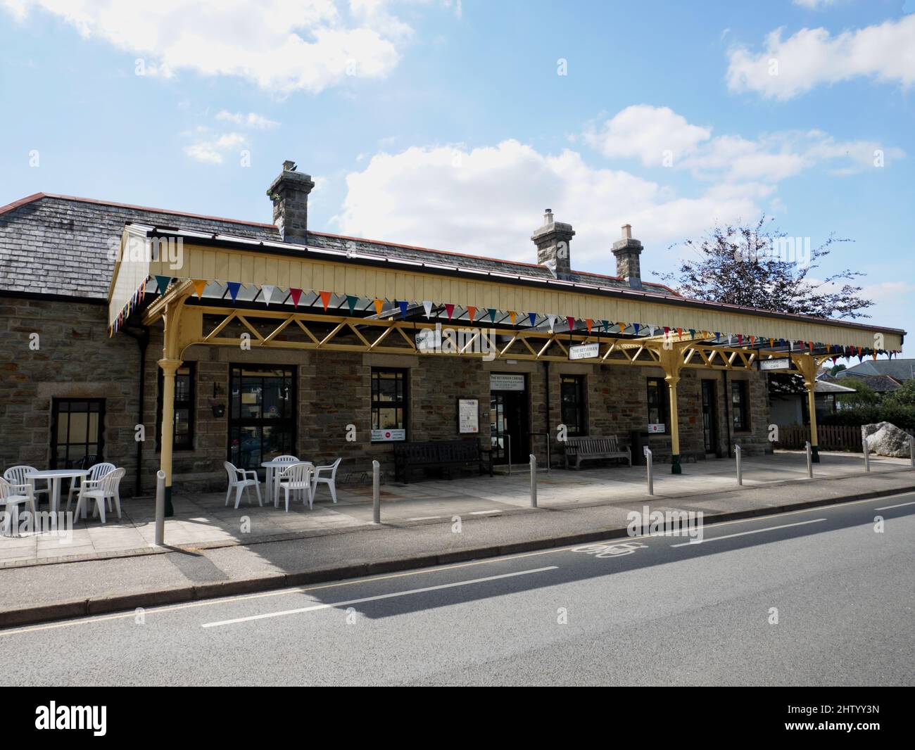 John Betjeman Centre, Wadebridge, Cornovaglia. Ex stazione ferroviaria meridionale. Foto Stock