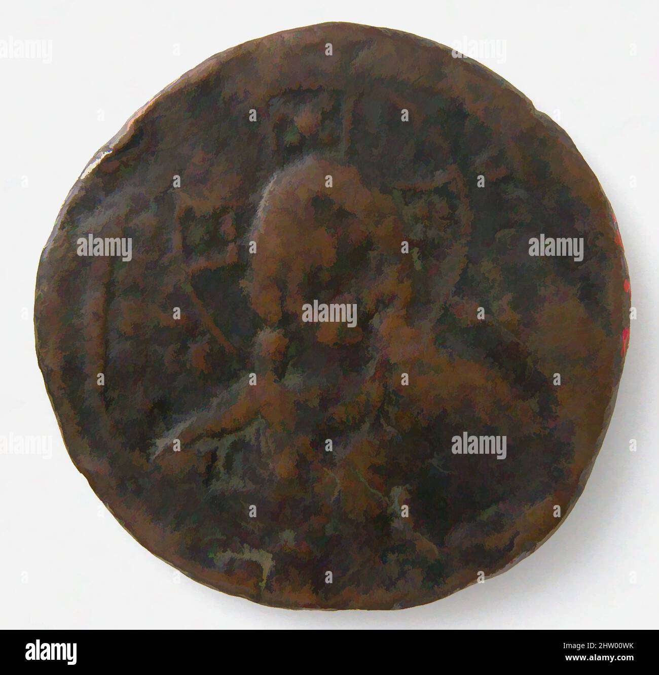 Arte ispirata a Coin, ca. 976–1034, bizantino, lega di rame (bronzo), totale: 1 5/16 x 1/16 poll. (3,3 x 0,2 cm), monete, opere classiche modernizzate da Artotop con un tuffo di modernità. Forme, colore e valore, impatto visivo accattivante sulle emozioni artistiche attraverso la libertà delle opere d'arte in modo contemporaneo. Un messaggio senza tempo che persegue una nuova direzione selvaggiamente creativa. Artisti che si rivolgono al supporto digitale e creano l'NFT Artotop Foto Stock