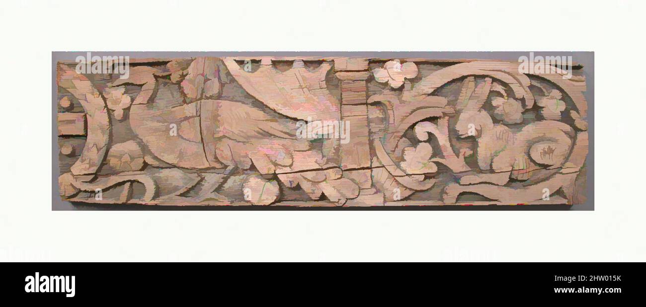 Arte ispirata da Relief Frieze, 6th secolo, realizzata in Egitto bizantino, Copto, Pineta con tracce di policromia, totale: 6 1/4 x 22 13/16 x 7/8 pollici. (15,8 x 58 x 2,2 cm), scultura-legno, opere classiche modernizzate da Artotop con un tocco di modernità. Forme, colore e valore, impatto visivo accattivante sulle emozioni artistiche attraverso la libertà delle opere d'arte in modo contemporaneo. Un messaggio senza tempo che persegue una nuova direzione selvaggiamente creativa. Artisti che si rivolgono al supporto digitale e creano l'NFT Artotop Foto Stock