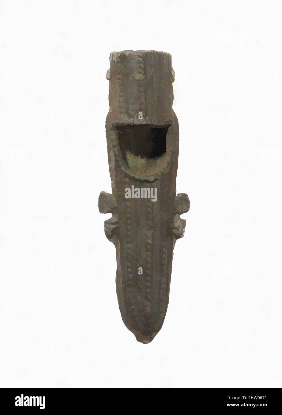 Arte ispirata a Pilgrim's Badge, 15th secolo, francese, piombo, tuta: 1 7/16 x 7/8 x 7/8 pollici (3,6 x 2,2 x 2,2 cm), Metalwork-Lead, opere classiche modernizzate da Artotop con un tocco di modernità. Forme, colore e valore, impatto visivo accattivante sulle emozioni artistiche attraverso la libertà delle opere d'arte in modo contemporaneo. Un messaggio senza tempo che persegue una nuova direzione selvaggiamente creativa. Artisti che si rivolgono al supporto digitale e creano l'NFT Artotop Foto Stock