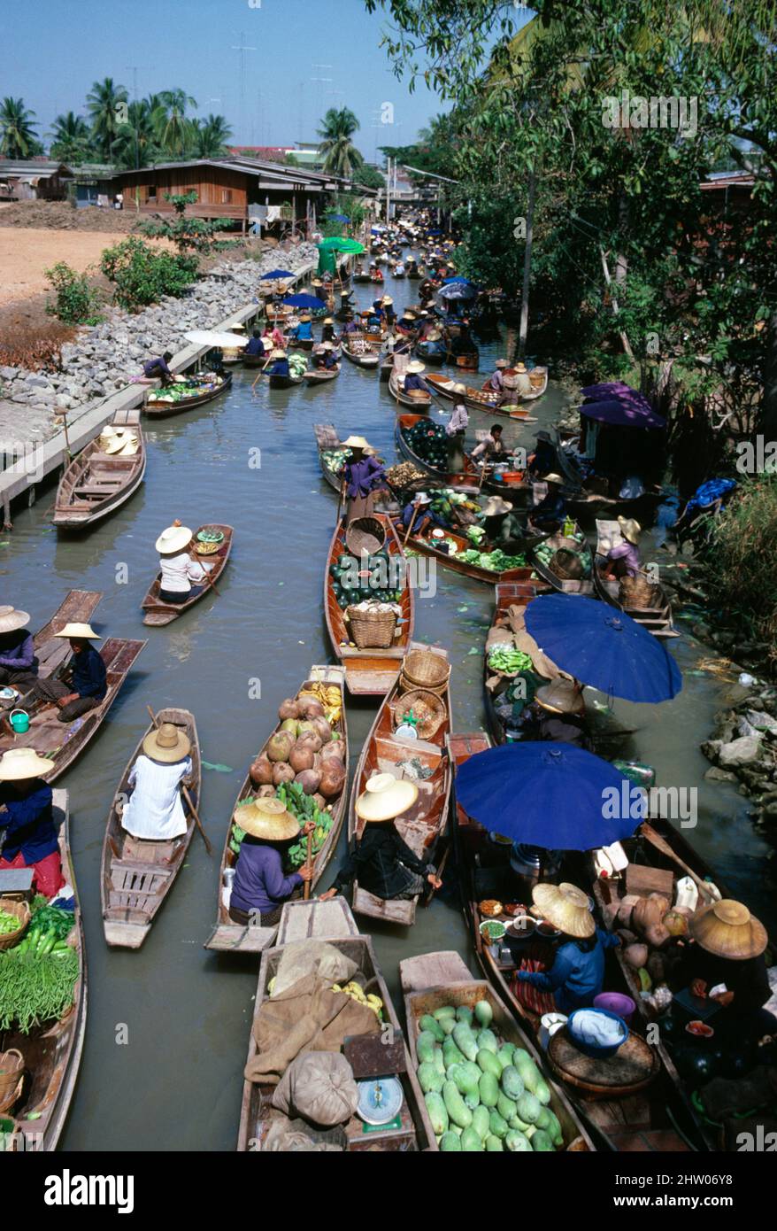 Thailandia. Bangkok. Mercato galleggiante di Damnoen Saduak. Foto Stock
