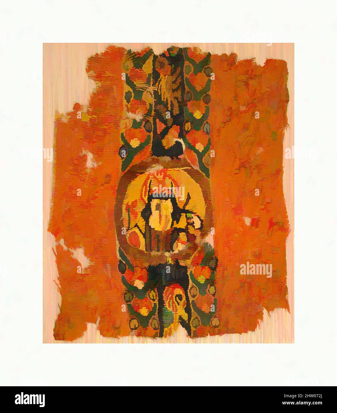 Arte ispirata da frammento tessile, 6th–8th secolo, bizantino, lino, lana, Totale: 6 15/16 x 5 3/4in. (17,6 x 14,6cm), tessuti-tessuti, opere classiche modernizzate da Artotop con un tuffo di modernità. Forme, colore e valore, impatto visivo accattivante sulle emozioni artistiche attraverso la libertà delle opere d'arte in modo contemporaneo. Un messaggio senza tempo che persegue una nuova direzione selvaggiamente creativa. Artisti che si rivolgono al supporto digitale e creano l'NFT Artotop Foto Stock