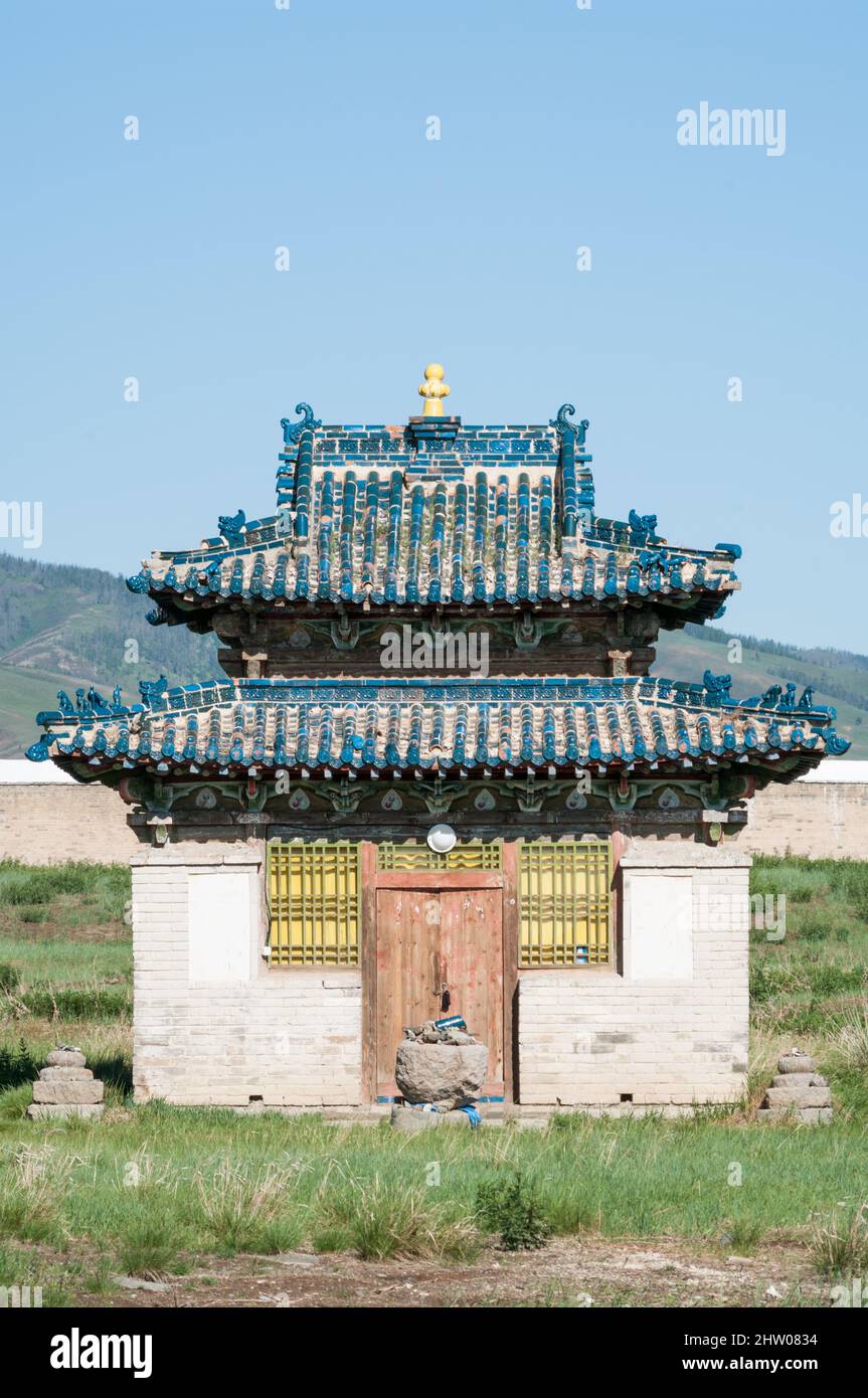 Monastero di Erdene Zuu, Karakorum, ovorkhangai, valle di orkhon, Mongolie, Centrale Asia Foto Stock