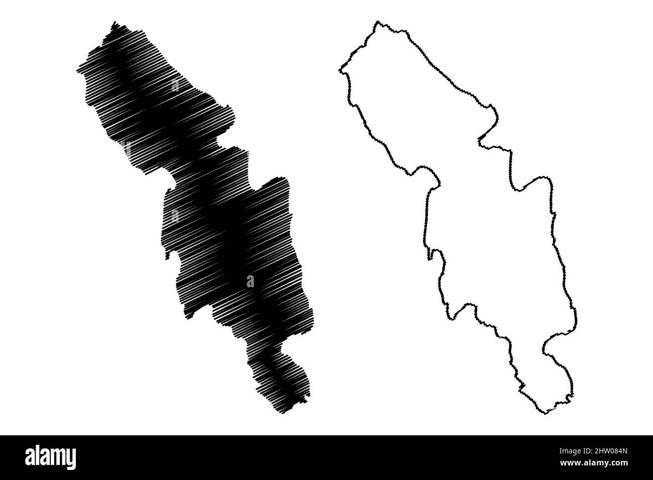 Isola di Bute (Regno Unito di Gran Bretagna e Irlanda del Nord, Scozia, Isole Orkney) illustrazione vettoriale mappa, schizza mappa isola di Bute Illustrazione Vettoriale