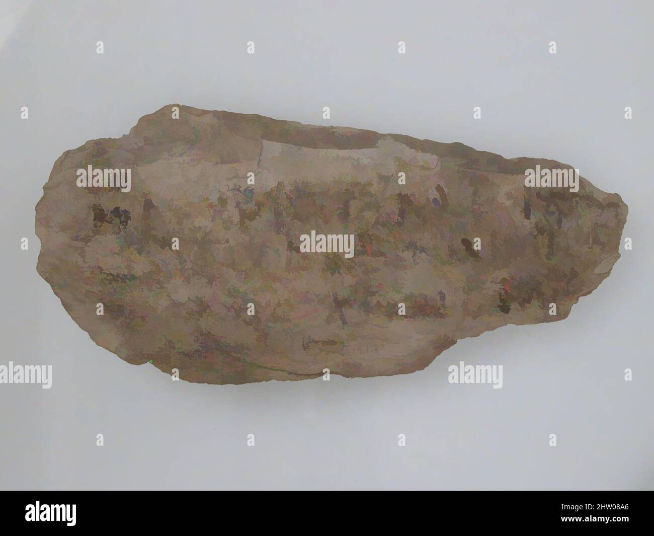 Arte ispirata da Ostrakon, 600, made in Tebe, Egitto bizantino, copto, Calcare con iscrizione a inchiostro, 3 11/16 x 7 1/16 pollici (9,3 x 18 cm), Ceramica, opere classiche modernizzate da Artotop con un tuffo di modernità. Forme, colore e valore, impatto visivo accattivante sulle emozioni artistiche attraverso la libertà delle opere d'arte in modo contemporaneo. Un messaggio senza tempo che persegue una nuova direzione selvaggiamente creativa. Artisti che si rivolgono al supporto digitale e creano l'NFT Artotop Foto Stock