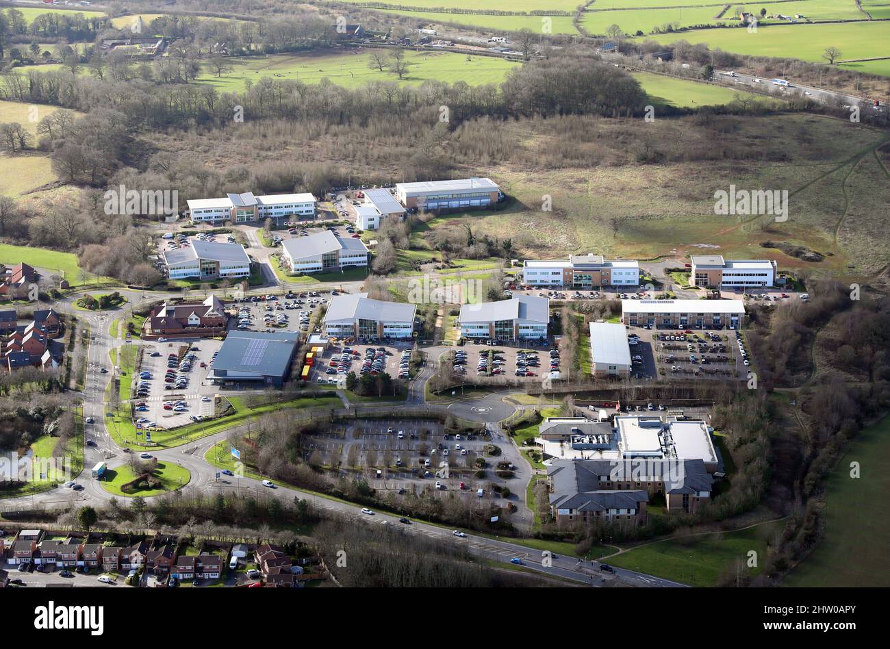 Vista aerea del Nottingham Business Park Foto Stock