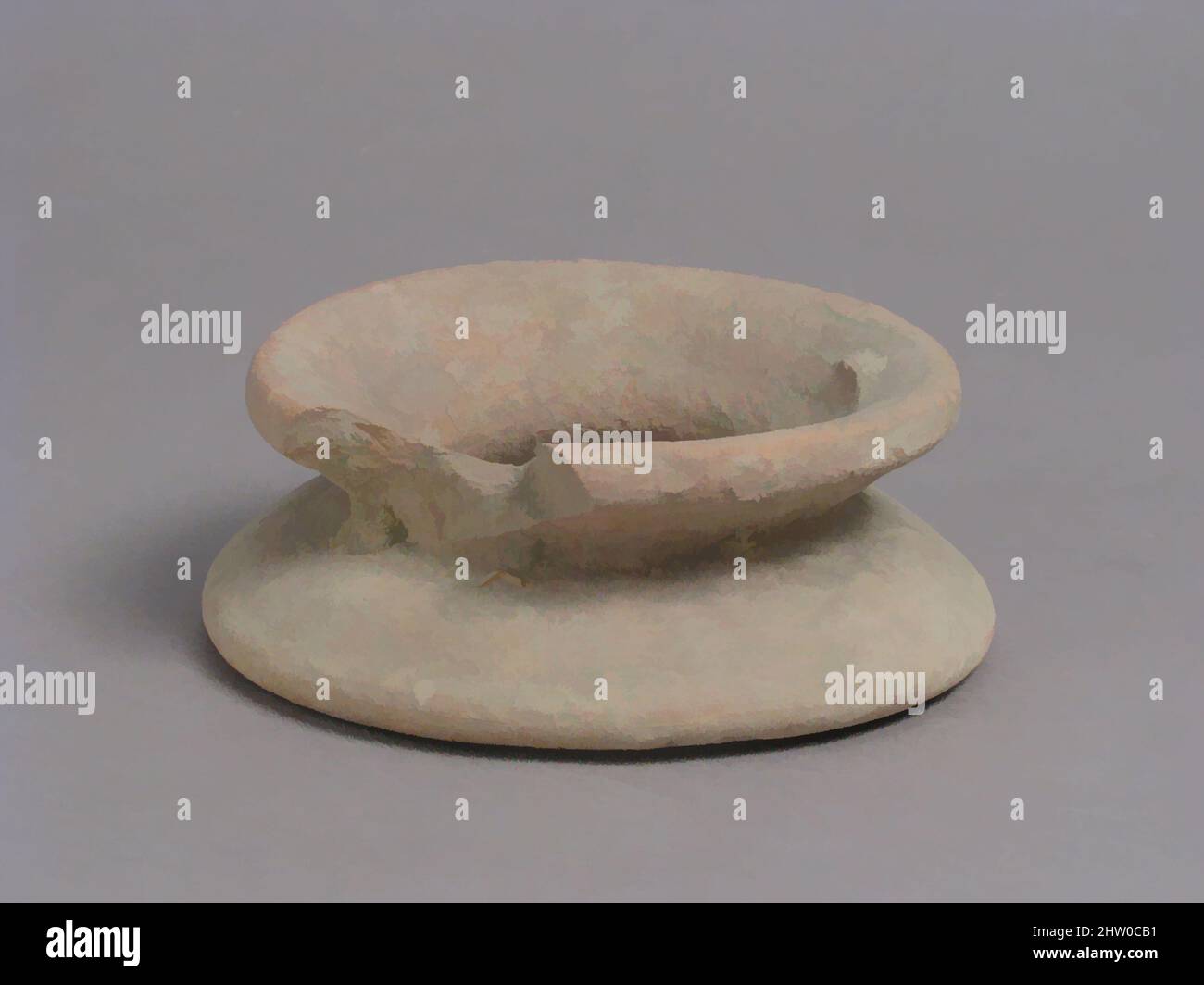 Arte ispirata da Ring, 4th–7th secolo, made in Kharga Oasis, Bizantina Egypt, Copto, Earthenware, totale: 1 15/16 x 5 1/4 poll. (4,9 x 13,3 cm), Ceramica, opere classiche modernizzate da Artotop con un tuffo di modernità. Forme, colore e valore, impatto visivo accattivante sulle emozioni artistiche attraverso la libertà delle opere d'arte in modo contemporaneo. Un messaggio senza tempo che persegue una nuova direzione selvaggiamente creativa. Artisti che si rivolgono al supporto digitale e creano l'NFT Artotop Foto Stock