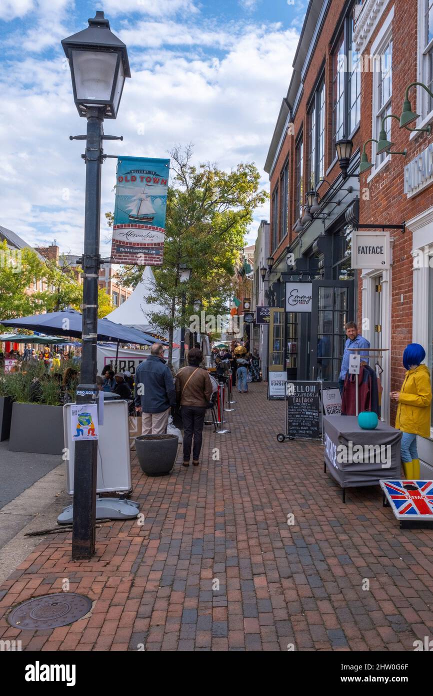 Old Town, Alexandria, Virginia Street Scene. Foto Stock