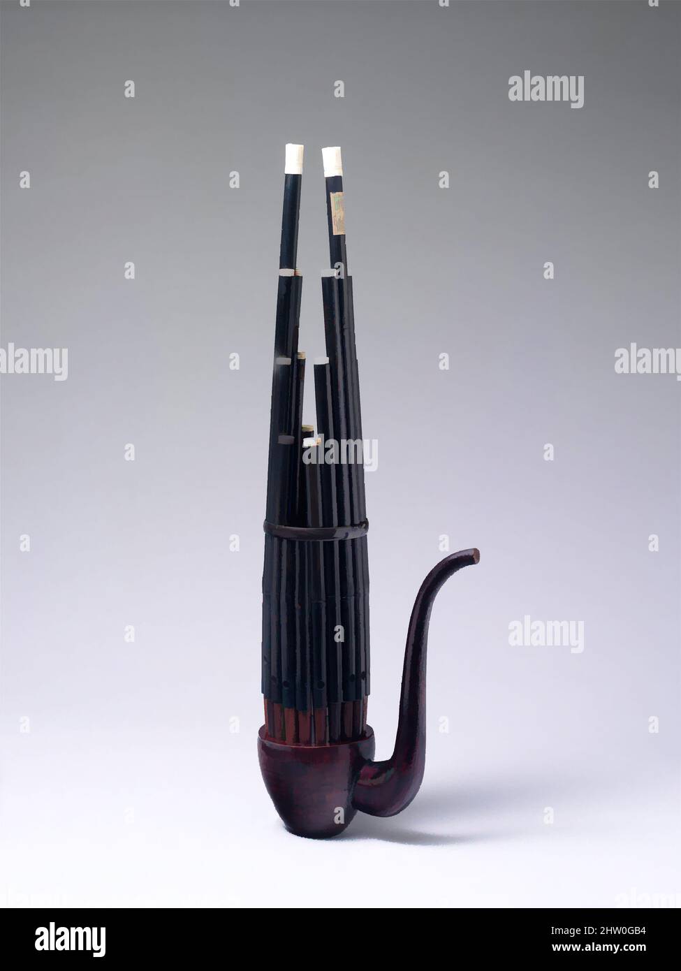 Arte ispirata a Sheng, ca. 1850–89, Cina, cinese, totale: 41,9 x 6,4cm (16 1/2 x 2 1/2in.), Aerophone-Free Reed-bocca organo, opere classiche modernizzate da Artotop con un tuffo di modernità. Forme, colore e valore, impatto visivo accattivante sulle emozioni artistiche attraverso la libertà delle opere d'arte in modo contemporaneo. Un messaggio senza tempo che persegue una nuova direzione selvaggiamente creativa. Artisti che si rivolgono al supporto digitale e creano l'NFT Artotop Foto Stock