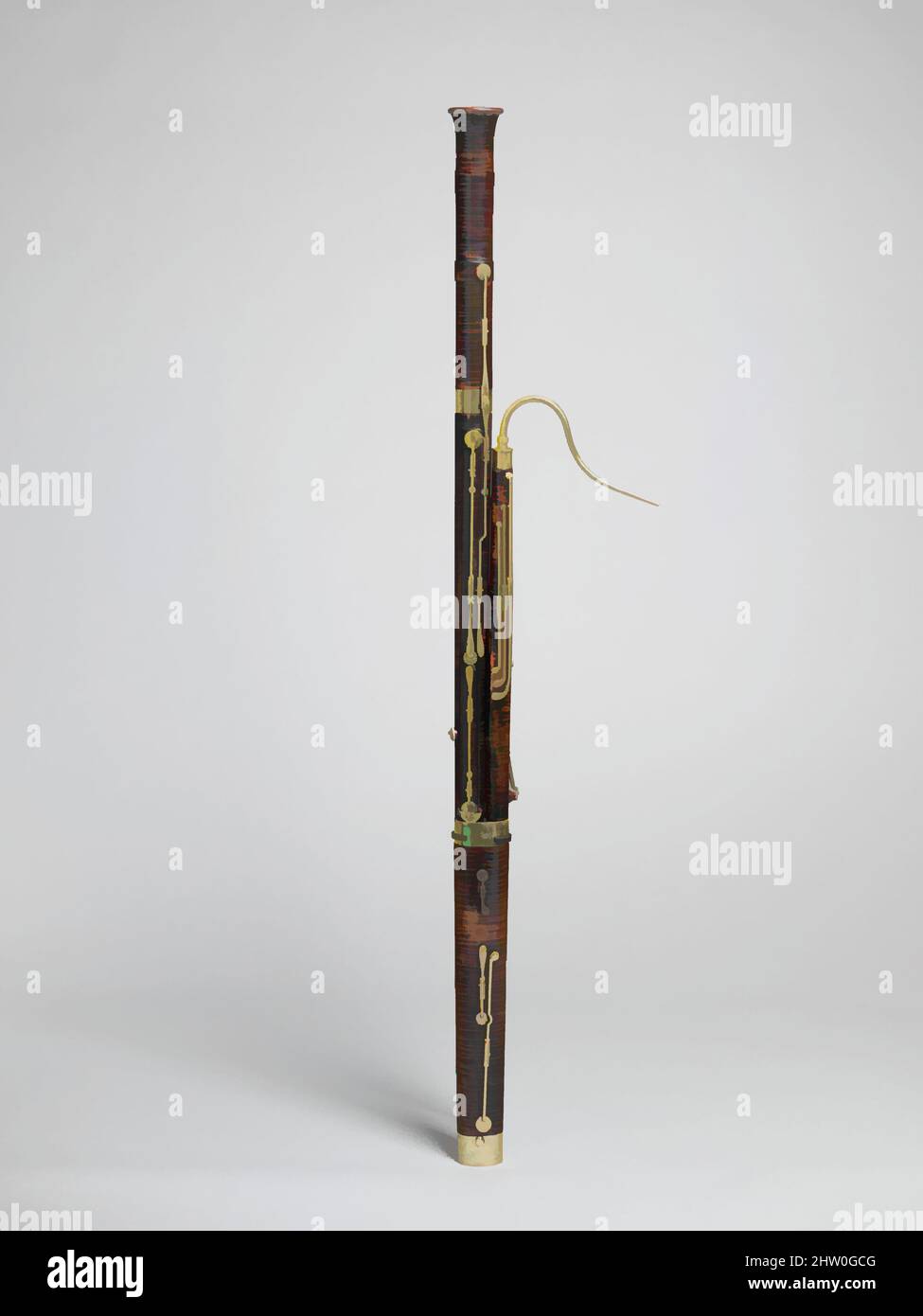 Art Inspired by Bassoon, 1830–32, Stoccarda, Germania, tedesco, Acero, ottone, tuta: 130 cm (51 3/16 in.), doppia canna vibrata Aerophone-Reed, Carl August Schaufler (tedesco, Stoccarda 1792–1877 Stoccarda, opere classiche modernizzate da Artotop con un tocco di modernità. Forme, colore e valore, impatto visivo accattivante sulle emozioni artistiche attraverso la libertà delle opere d'arte in modo contemporaneo. Un messaggio senza tempo che persegue una nuova direzione selvaggiamente creativa. Artisti che si rivolgono al supporto digitale e creano l'NFT Artotop Foto Stock