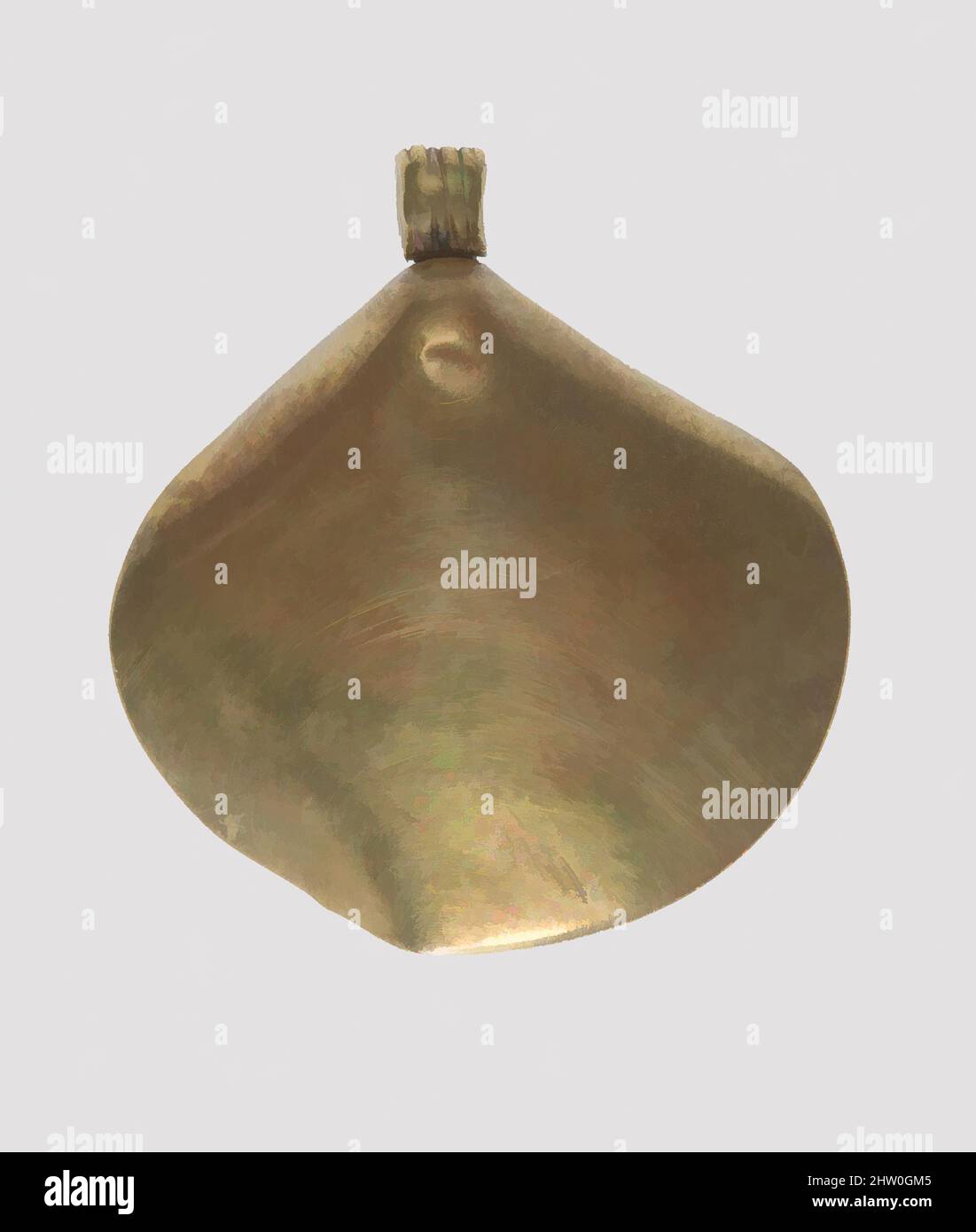 Arte ispirata dal Ciondolo che imita una conchiglia, Medio Regno-Antico nuovo Regno, Dinastia 12–18, ca. 1981–1295 a.C., dall'Egitto, regione della Membite, Lisht North, Pit 754, 1906–07, oro, H. 2,5 cm (1 poll.); W. 2,3 cm (7/8 pollici), opere classiche modernizzate da Artotop con un tuffo di modernità. Forme, colore e valore, impatto visivo accattivante sulle emozioni artistiche attraverso la libertà delle opere d'arte in modo contemporaneo. Un messaggio senza tempo che persegue una nuova direzione selvaggiamente creativa. Artisti che si rivolgono al supporto digitale e creano l'NFT Artotop Foto Stock