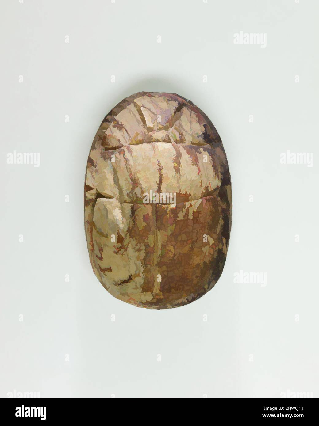 Arte ispirata a Scarab di Sebekhotep IV, secondo periodo intermedio del Regno di mezzo, Dinastia 13–17, ca. 1802–1550 a.C., dall'Egitto, dalla regione di Membhite, dal Nord di Lisht, dal Cimitero, Radim, 1920–22, Steatite, Glassed, L. 2,4 x W. 1,6 x H. 1 cm (15/16 x 5/8 x 3/8 in.), sigillo a forma di Scarab inscritto, opere classiche modernizzate da Artotop con un tuffo di modernità. Forme, colore e valore, impatto visivo accattivante sulle emozioni artistiche attraverso la libertà delle opere d'arte in modo contemporaneo. Un messaggio senza tempo che persegue una nuova direzione selvaggiamente creativa. Artisti che si rivolgono al supporto digitale e creano l'NFT Artotop Foto Stock