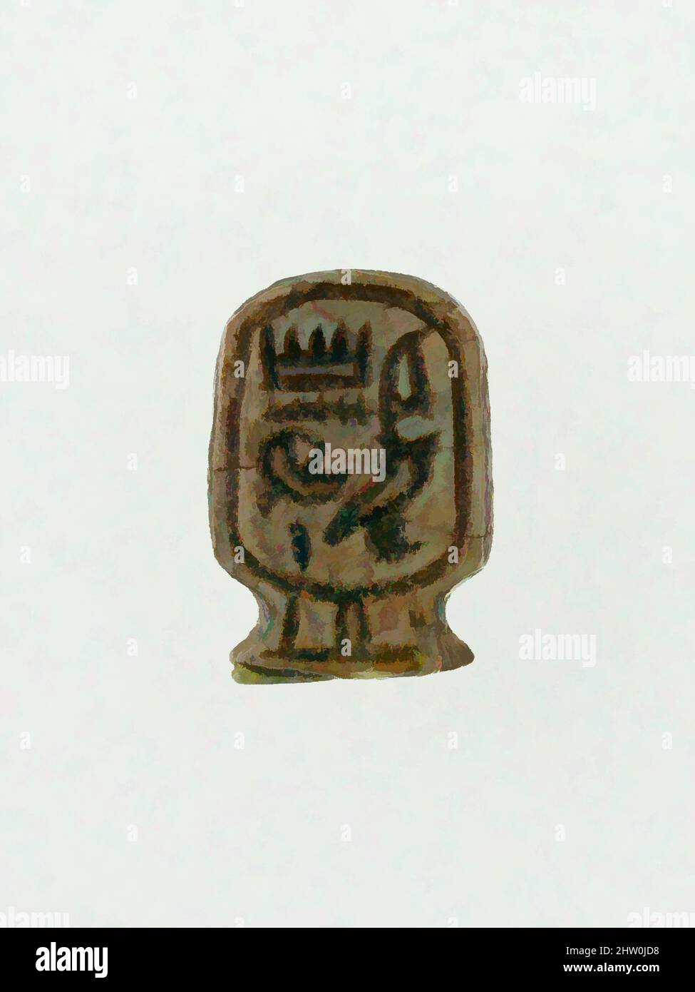 Arte ispirata da Scaraboid di Amenemhat III, Medio Regno, Dinastia 12, ca. 1859–1813 a.C., dall'Egitto, dalla regione di Membhite, dal Nord di Lisht, dal Cimitero, Steatite smaltata, l. 1 cm (3/8 pollici), opere classiche modernizzate da Artotop con un tuffo di modernità. Forme, colore e valore, impatto visivo accattivante sulle emozioni artistiche attraverso la libertà delle opere d'arte in modo contemporaneo. Un messaggio senza tempo che persegue una nuova direzione selvaggiamente creativa. Artisti che si rivolgono al supporto digitale e creano l'NFT Artotop Foto Stock