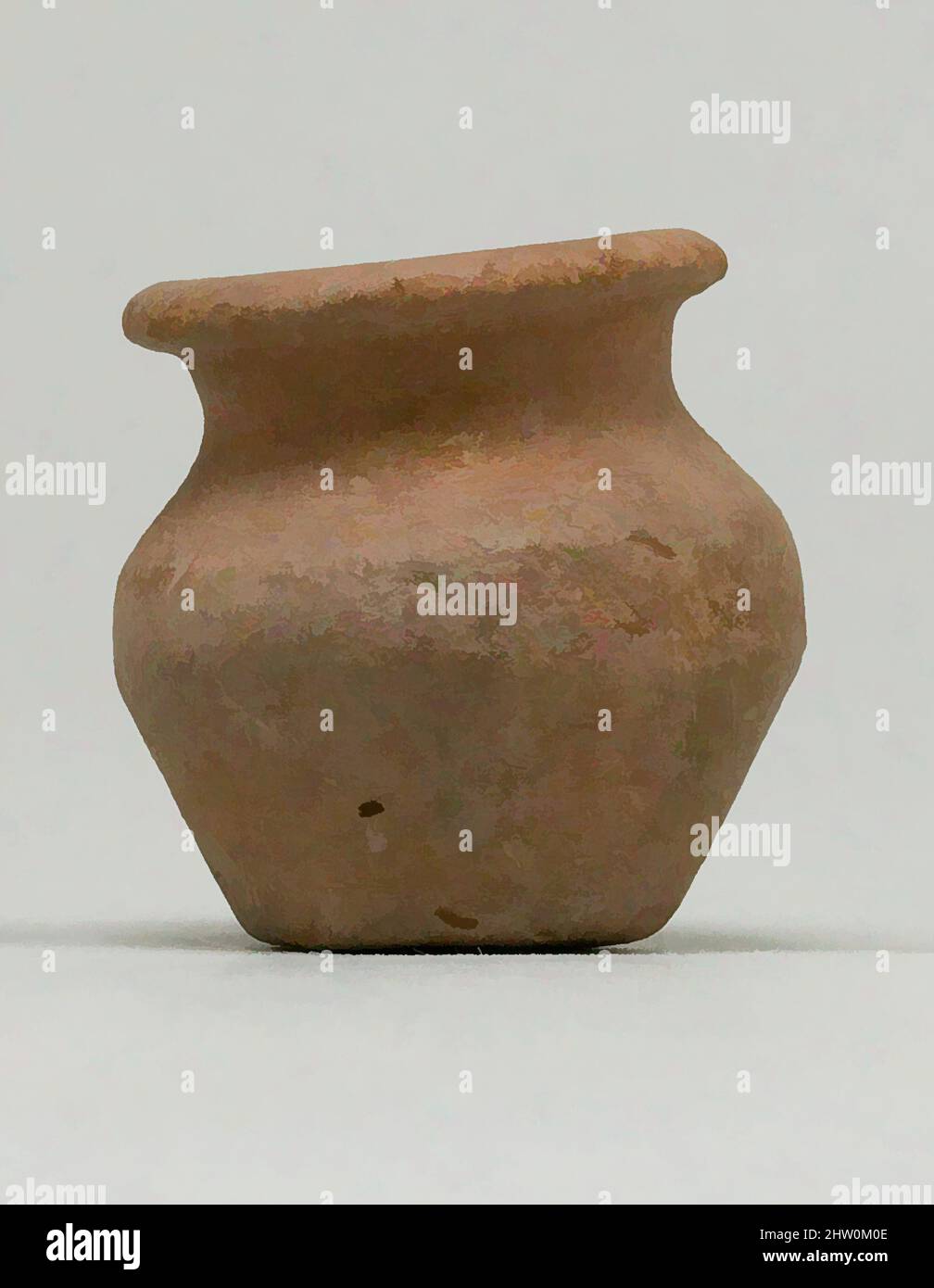 Arte ispirata a Kohl pot, Middle Kingdom, Dynasty 13, ca. 2030–1640 a.C., dall'Egitto, dall'Egitto superiore, da Tebe, da Asasif, Tomb CC 41, 1915–16, ceramica marrone, H. 4 cm (1 9/16 pollici, opere classiche modernizzate da Artotop con un tuffo di modernità. Forme, colore e valore, impatto visivo accattivante sulle emozioni artistiche attraverso la libertà delle opere d'arte in modo contemporaneo. Un messaggio senza tempo che persegue una nuova direzione selvaggiamente creativa. Artisti che si rivolgono al supporto digitale e creano l'NFT Artotop Foto Stock