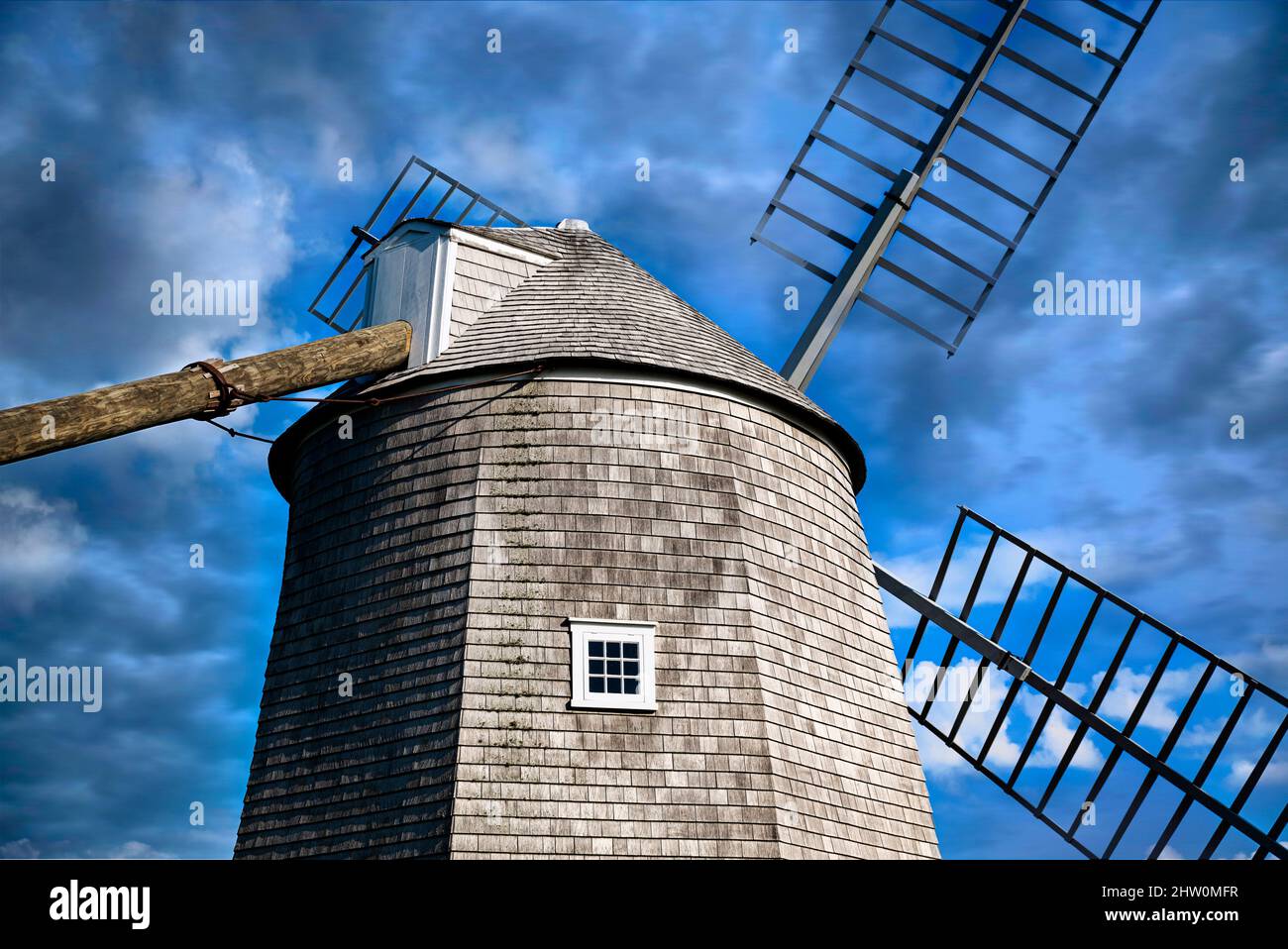Jonathan Young Windmill Detail, Orleans, Cape Cod, Massachusetts, USA. Foto Stock