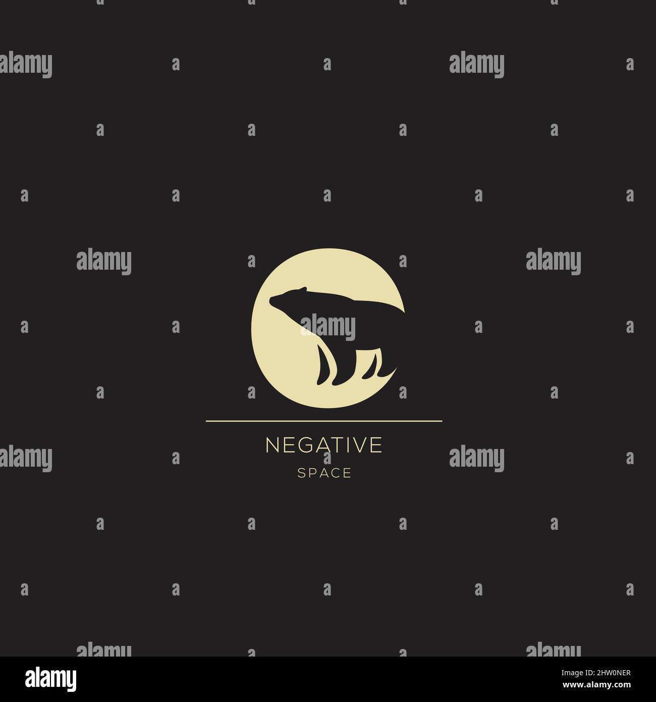 O lettera iniziale Logo astratto disegno vettore modello negativo stile spazio. Illustrazione Vettoriale