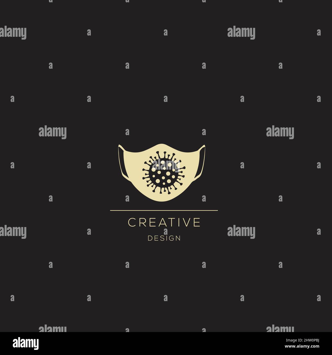 Logo astratto disegno vettore modello negativo spazio stile. Icona del logo di avvio Illustrazione Vettoriale