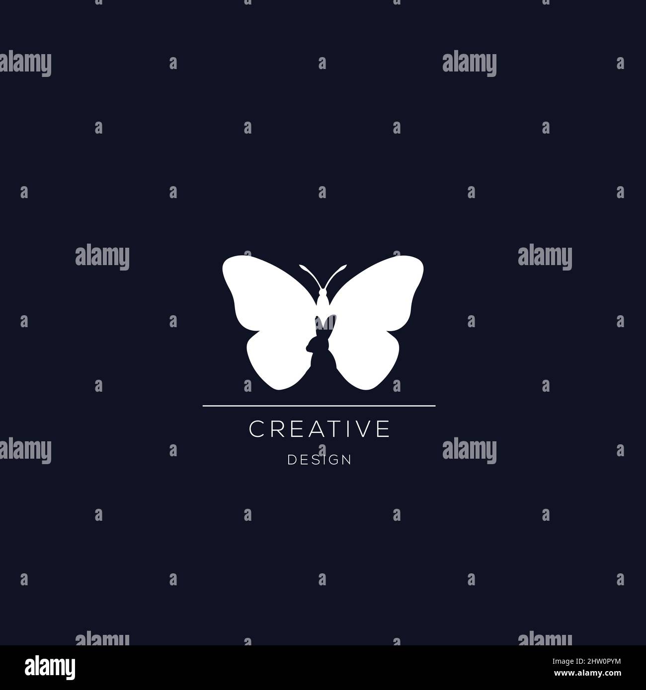 Logo astratto disegno vettore modello negativo spazio stile. Icona del logo di avvio Illustrazione Vettoriale