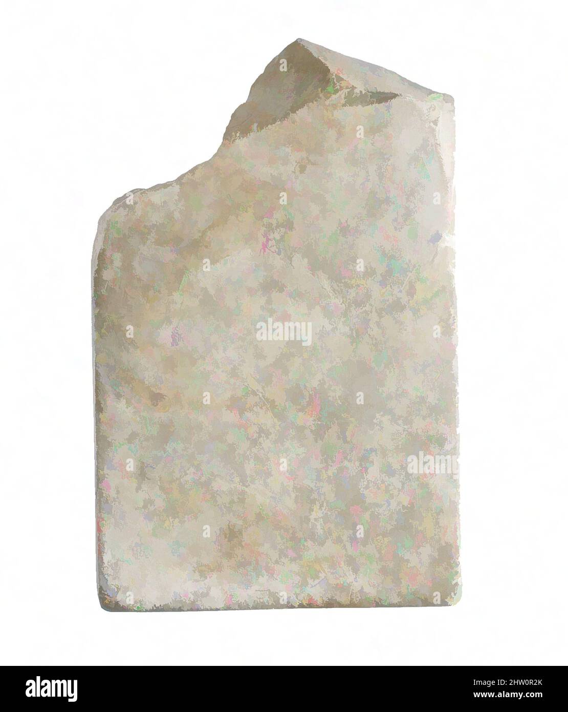 Arte ispirata dal tavolo d'offerta (?) Frammento, nuovo Regno, periodo Amarna, Dinastia 18, ca. 1353–1336 a.C., dall'Egitto, Medio Egitto, Amarna (Akhetaten), Grande Tempio dell'Aten, pozzo fuori parete sud, scavi di Petrie/carter, 1891–92, calcare indurato, H. 7 x W. 4,5 x D. 11 cm, opere classiche modernizzate da Artotop con un tuffo di modernità. Forme, colore e valore, impatto visivo accattivante sulle emozioni artistiche attraverso la libertà delle opere d'arte in modo contemporaneo. Un messaggio senza tempo che persegue una nuova direzione selvaggiamente creativa. Artisti che si rivolgono al supporto digitale e creano l'NFT Artotop Foto Stock