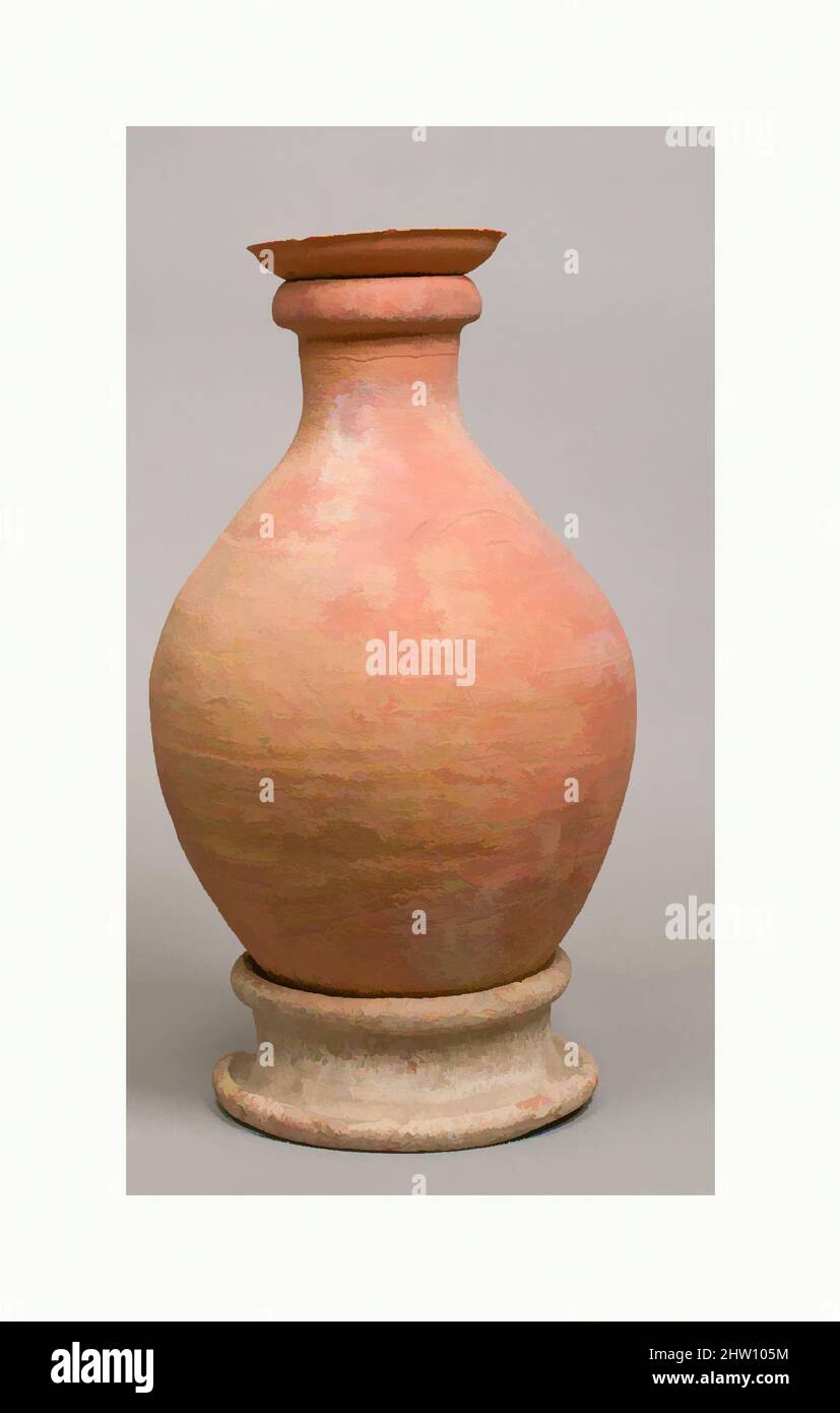 Arte ispirata a Pot stand, Middle Kingdom, Dynasty 12–13, ca. 1981–1640 a.C., dall'Egitto, dalla regione di Membhite, dal Nord di Lisht, dal Cimitero, 1906–07, ceramica, argilla del Nilo, h. 8,1 cm (3 3/16 poll.); diam. 21 cm (8 1/4 pollici), opere classiche modernizzate da Artotop con un tuffo di modernità. Forme, colore e valore, impatto visivo accattivante sulle emozioni artistiche attraverso la libertà delle opere d'arte in modo contemporaneo. Un messaggio senza tempo che persegue una nuova direzione selvaggiamente creativa. Artisti che si rivolgono al supporto digitale e creano l'NFT Artotop Foto Stock