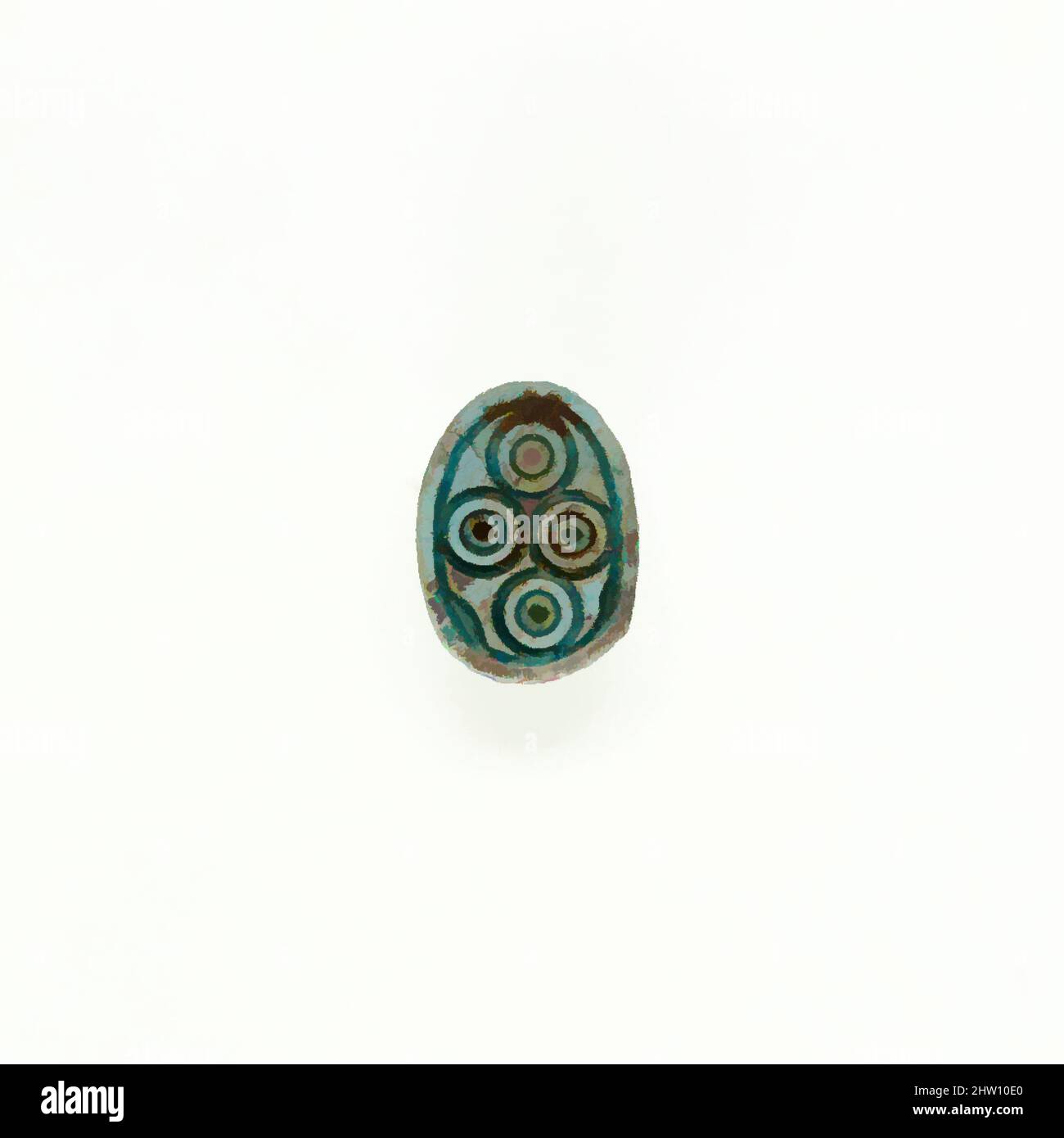 Arte ispirata da Scarab, Regno di mezzo–Regno del primo nuovo, Dinastia 12–18, ca. 1981–1295 a.C., dall'Egitto, dalla regione di Membhite, dal Nord di Lisht, dal Cimitero, Steatite smaltata blu, l. 0,9 cm (3/8 pollici), opere classiche modernizzate da Artotop con un tuffo di modernità. Forme, colore e valore, impatto visivo accattivante sulle emozioni artistiche attraverso la libertà delle opere d'arte in modo contemporaneo. Un messaggio senza tempo che persegue una nuova direzione selvaggiamente creativa. Artisti che si rivolgono al supporto digitale e creano l'NFT Artotop Foto Stock