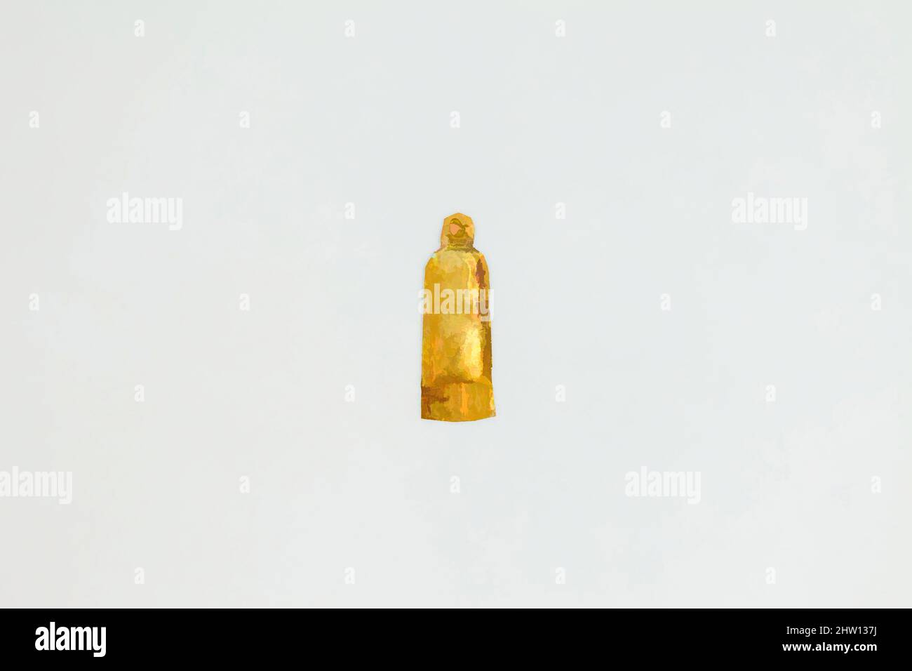 Arte ispirata da Aper amulet, tardo periodo, dinastia 26–29, 664–380 a.C., dall'Egitto, Regione della Membite, Saqqara, lastra d'oro, l. 1,7 cm (11/16 poll.) x h. 0,6 cm (1/4 pollici), opere classiche modernizzate da Artotop con un tuffo di modernità. Forme, colore e valore, impatto visivo accattivante sulle emozioni artistiche attraverso la libertà delle opere d'arte in modo contemporaneo. Un messaggio senza tempo che persegue una nuova direzione selvaggiamente creativa. Artisti che si rivolgono al supporto digitale e creano l'NFT Artotop Foto Stock