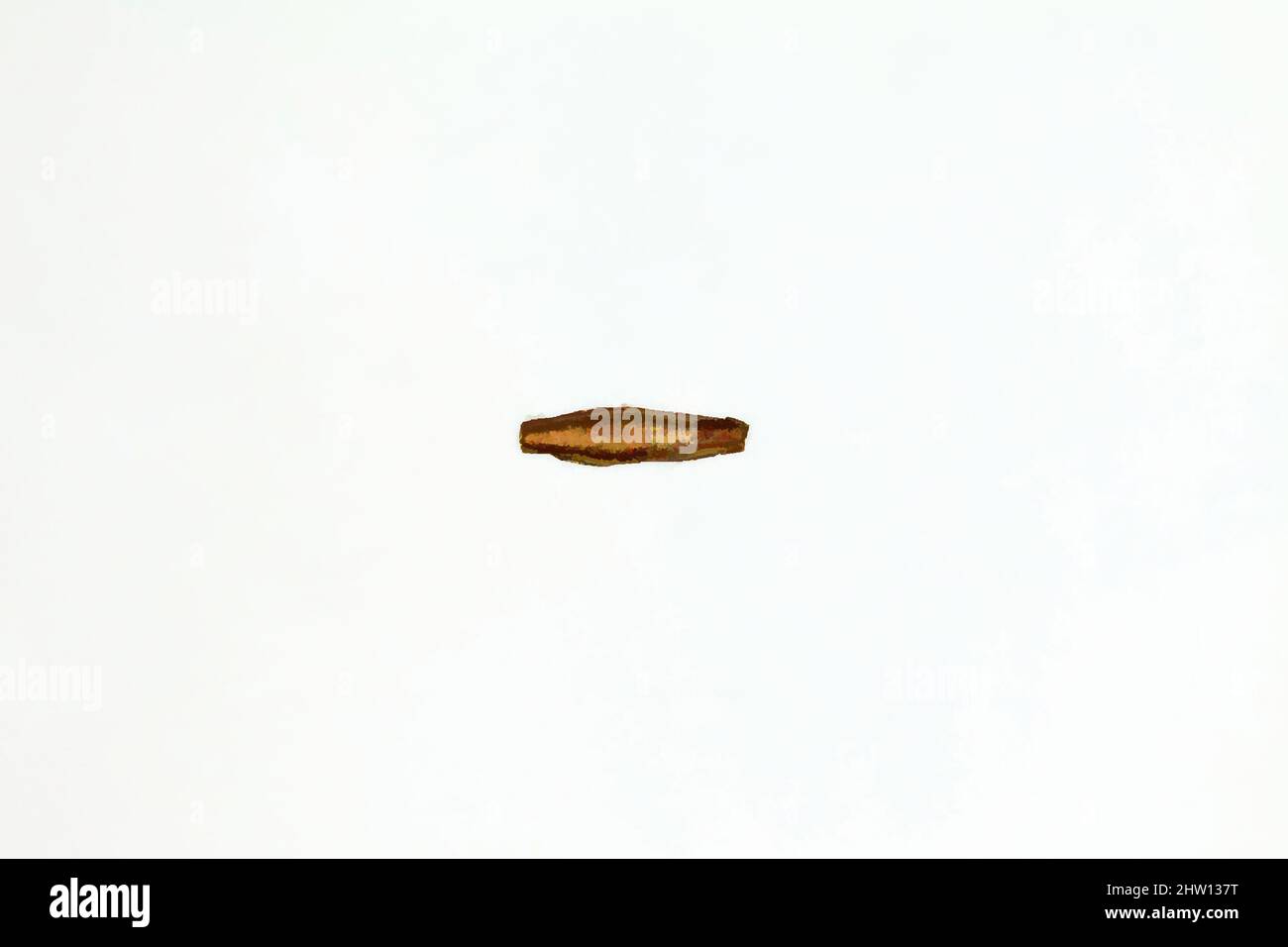 Arte ispirata da Sweret amulet, tardo periodo, dinastia 26–29, 664–380 a.C., dall'Egitto, Regione della Membite, Saqqara, lastra d'oro, l. 1,2 cm (1/2 poll.) x h. 0,3 cm (1/8 pollici), opere classiche modernizzate da Artotop con un tuffo di modernità. Forme, colore e valore, impatto visivo accattivante sulle emozioni artistiche attraverso la libertà delle opere d'arte in modo contemporaneo. Un messaggio senza tempo che persegue una nuova direzione selvaggiamente creativa. Artisti che si rivolgono al supporto digitale e creano l'NFT Artotop Foto Stock