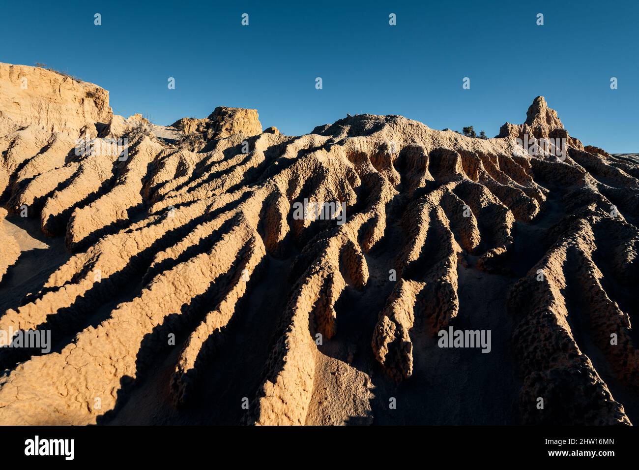 Famosa duna chiamata 'Mura della Cina' nel patrimonio mondiale del Parco Nazionale di Mungo. Foto Stock