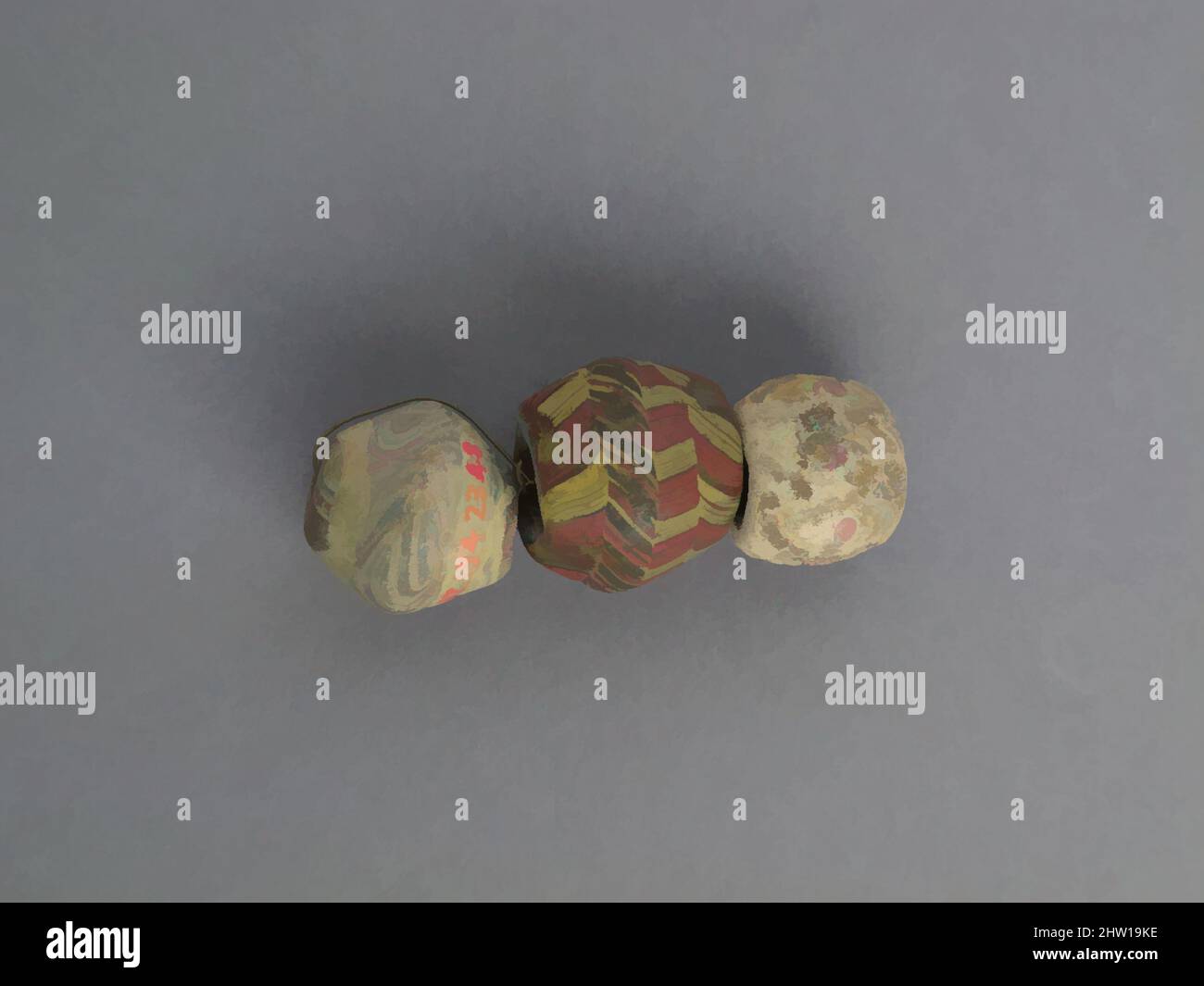 Art Inspired by Beads, 3, vetro, diametro (perla più grande): 13/16 poll. (2 cm), vetro, opere classiche modernizzate da Artotop con un tuffo di modernità. Forme, colore e valore, impatto visivo accattivante sulle emozioni artistiche attraverso la libertà delle opere d'arte in modo contemporaneo. Un messaggio senza tempo che persegue una nuova direzione selvaggiamente creativa. Artisti che si rivolgono al supporto digitale e creano l'NFT Artotop Foto Stock