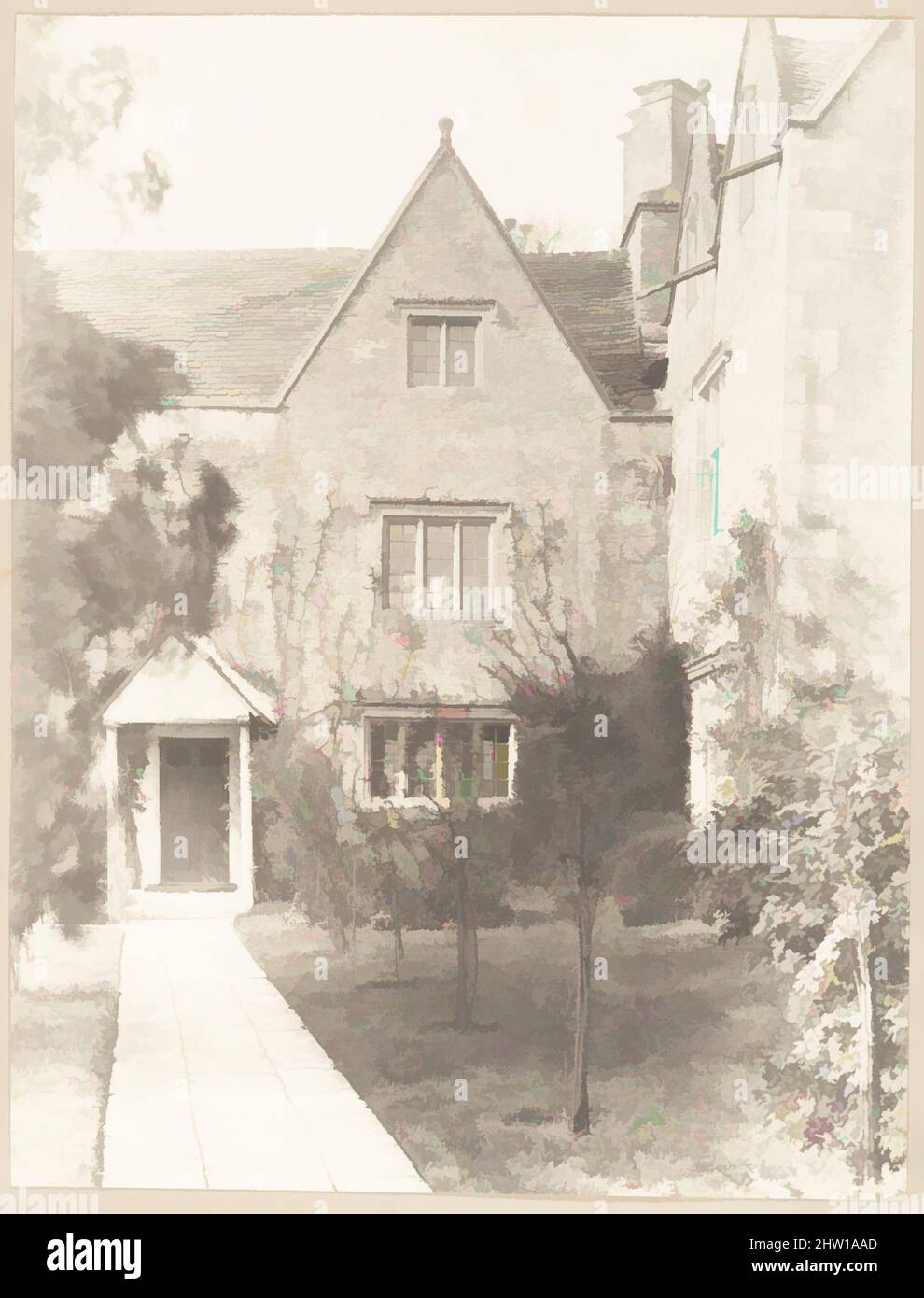 Art Inspired by Main Entrance, 1896, Platinum Print, Albums, Frederick H. Evans (British, London 1853–1943 London), Bookplate Designed by Aubrey Vincent Beardsley (British, Brighton, Sussex 1872–1898 Menton), Bookplate Designed by Frederick Colin Tilney (British, 1870–1951), Unknown (, opere classiche modernizzate da Artotop con un tocco di modernità. Forme, colore e valore, impatto visivo accattivante sulle emozioni artistiche attraverso la libertà delle opere d'arte in modo contemporaneo. Un messaggio senza tempo che persegue una nuova direzione selvaggiamente creativa. Artisti che si rivolgono al supporto digitale e creano l'NFT Artotop Foto Stock