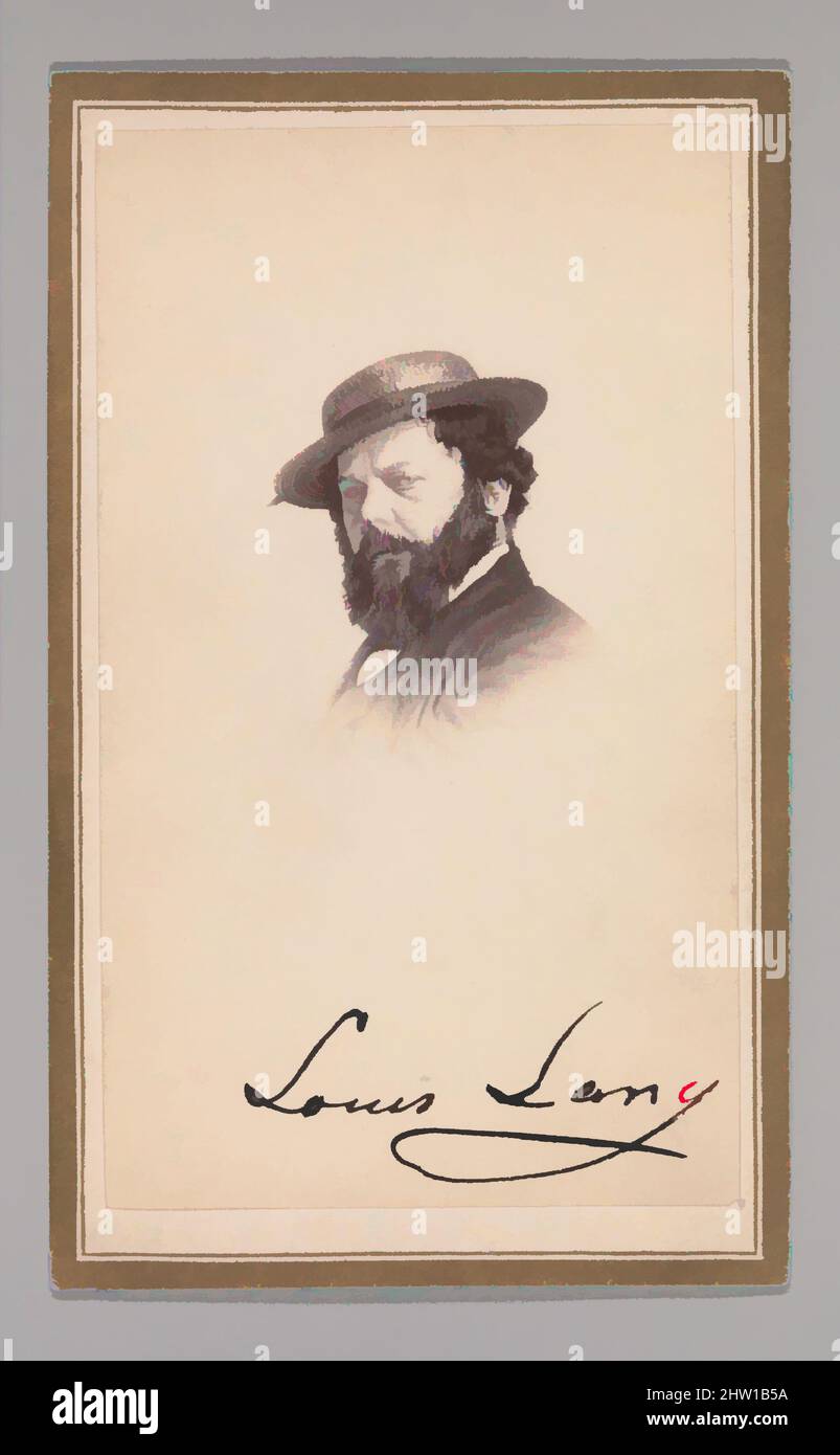 Arte ispirata a Louis Lang, 1860s, stampa in argento albume, circa 10,2 x 6,3 cm (4 x 2 1/2 poll.), fotografie, Sconosciuto, opere classiche modernizzate da Artotop con un tuffo di modernità. Forme, colore e valore, impatto visivo accattivante sulle emozioni artistiche attraverso la libertà delle opere d'arte in modo contemporaneo. Un messaggio senza tempo che persegue una nuova direzione selvaggiamente creativa. Artisti che si rivolgono al supporto digitale e creano l'NFT Artotop Foto Stock