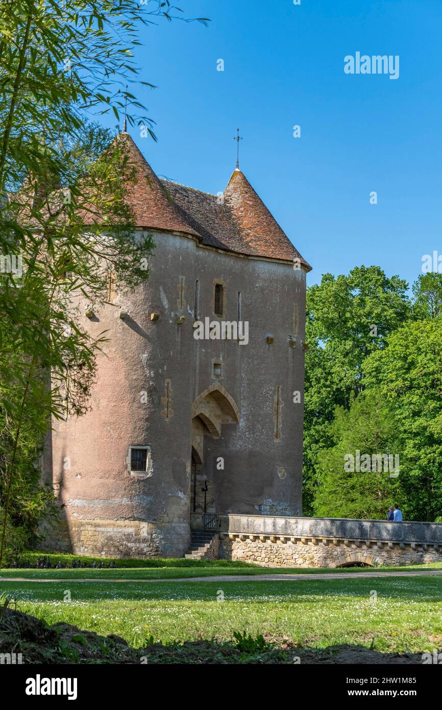 Francia, Cher, Berry, Ainay le Vieil castello, la strada Jacques Coeur Foto Stock