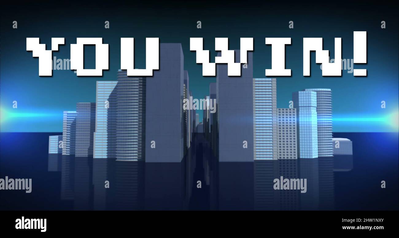 L'immagine di voi vince sulla città moderna digitale Foto Stock