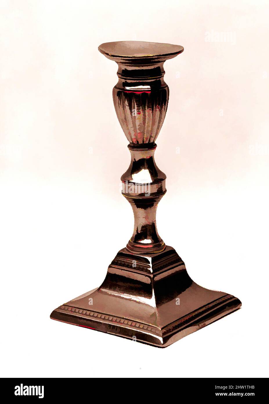 Arte ispirata a Candlestick, 1770–1800, Ottone, H. 6 1/2 poll. (16,5 cm), Metal, opere classiche modernizzate da Artotop con un tuffo di modernità. Forme, colore e valore, impatto visivo accattivante sulle emozioni artistiche attraverso la libertà delle opere d'arte in modo contemporaneo. Un messaggio senza tempo che persegue una nuova direzione selvaggiamente creativa. Artisti che si rivolgono al supporto digitale e creano l'NFT Artotop Foto Stock