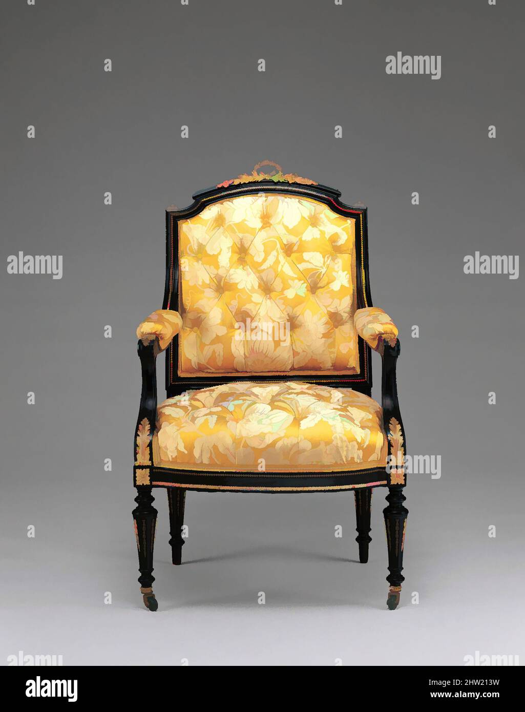 Arte ispirata dalla poltrona, ca. 1860, Made in New York, New York, Stati Uniti, America, Maple, bronzo dorato, 40 3/4 x 25 1/2 x 20 poll. (103,5 x 64,8 x 50,8 cm), Furniture, Léon Marcotte (1824–1887), questa poltrona fa parte di una suite di mobili in stile Luigi XVI che John Taylor Johnston, opere classiche modernizzate da Artotop con un tocco di modernità. Forme, colore e valore, impatto visivo accattivante sulle emozioni artistiche attraverso la libertà delle opere d'arte in modo contemporaneo. Un messaggio senza tempo che persegue una nuova direzione selvaggiamente creativa. Artisti che si rivolgono al supporto digitale e creano l'NFT Artotop Foto Stock Arte ispirata dalla poltrona, ca. 1860, Made in New York, New York, Stati Uniti, America, Maple, bronzo dorato, 40 3/4 x 25 1/2 x 20 poll. (103,5 x 64,8 x 50,8 cm), Furniture, Léon Marcotte (1824–1887), questa poltrona fa parte di una suite di mobili in stile Luigi XVI che John Taylor Johnston, opere classiche modernizzate da Artotop con un tocco di modernità. Forme, colore e valore, impatto visivo accattivante sulle emozioni artistiche attraverso la libertà delle opere d'arte in modo contemporaneo. Un messaggio senza tempo che persegue una nuova direzione selvaggiamente creativa. Artisti che si rivolgono al supporto digitale e creano l'NFT Artotop Foto Stock