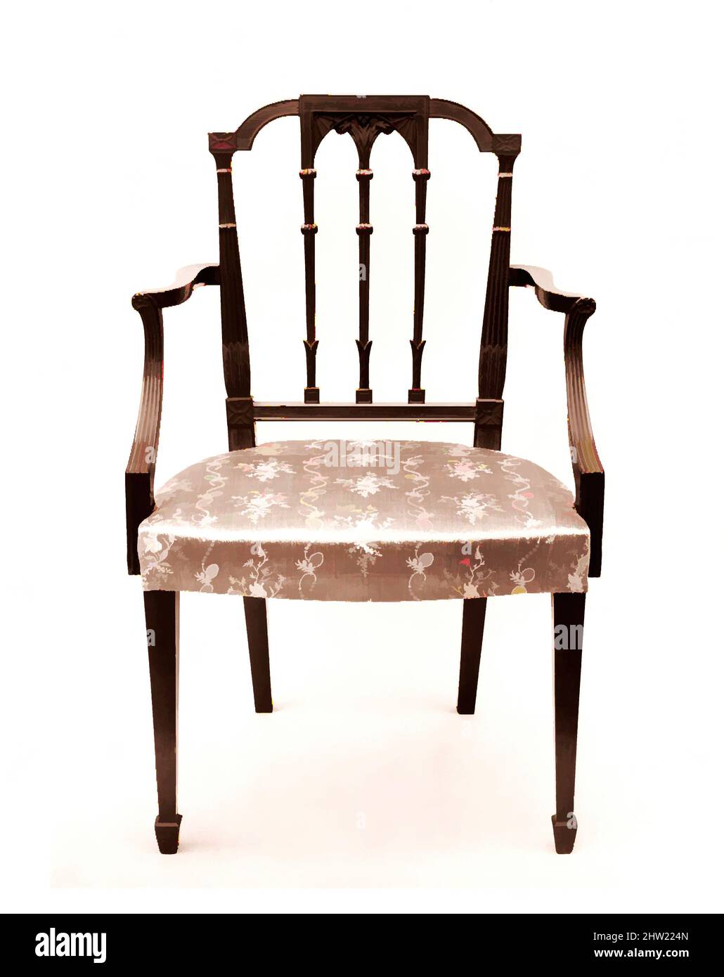 Art Inspired by Armchair, 1795–1810, made in New York, New York, Stati Uniti, America, Mahogany, frassino, ciliegio, 36 3/4 x 23 x 18 pollici (93,3 x 58,4 x 45,7 cm), Mobili, opere classiche modernizzate da Artotop con un tocco di modernità. Forme, colore e valore, impatto visivo accattivante sulle emozioni artistiche attraverso la libertà delle opere d'arte in modo contemporaneo. Un messaggio senza tempo che persegue una nuova direzione selvaggiamente creativa. Artisti che si rivolgono al supporto digitale e creano l'NFT Artotop Foto Stock