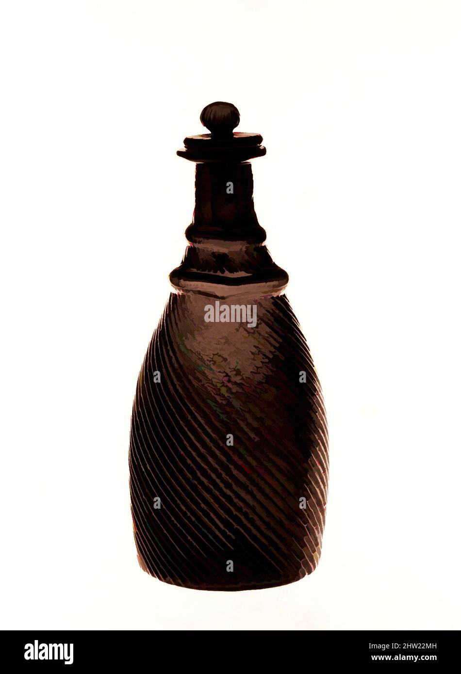 Art Inspired by Cruet, 1825–92, made in Sandwich, Massachusetts, Stati Uniti, Americano, vetro stampato soffiato, H. 6 1/8 poll. (15,6 cm), Glass, Boston & Sandwich Glass Company (American, 1825–1888, Sandwich, Massachusetts, opere classiche modernizzate da Artotop con un tocco di modernità. Forme, colore e valore, impatto visivo accattivante sulle emozioni artistiche attraverso la libertà delle opere d'arte in modo contemporaneo. Un messaggio senza tempo che persegue una nuova direzione selvaggiamente creativa. Artisti che si rivolgono al supporto digitale e creano l'NFT Artotop Foto Stock