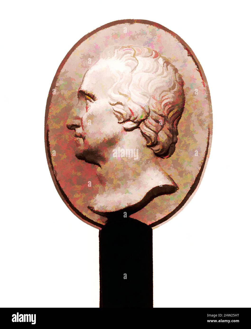 Arte ispirata a George Washington, 1776–1830, made in England, Glass, 1 1/8 x 3/4 poll. (2,9 x 1,9 cm), vetro, opere classiche modernizzate da Artotop con un tuffo di modernità. Forme, colore e valore, impatto visivo accattivante sulle emozioni artistiche attraverso la libertà delle opere d'arte in modo contemporaneo. Un messaggio senza tempo che persegue una nuova direzione selvaggiamente creativa. Artisti che si rivolgono al supporto digitale e creano l'NFT Artotop Foto Stock